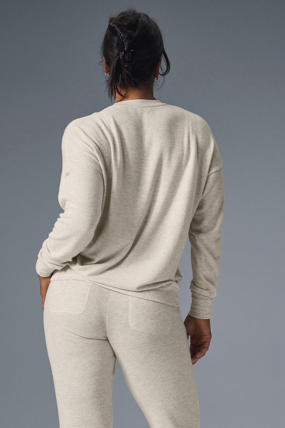 Pullover Alo Yoga Soho Mujer Oatmeal Heather | Mexico  EMB-465327