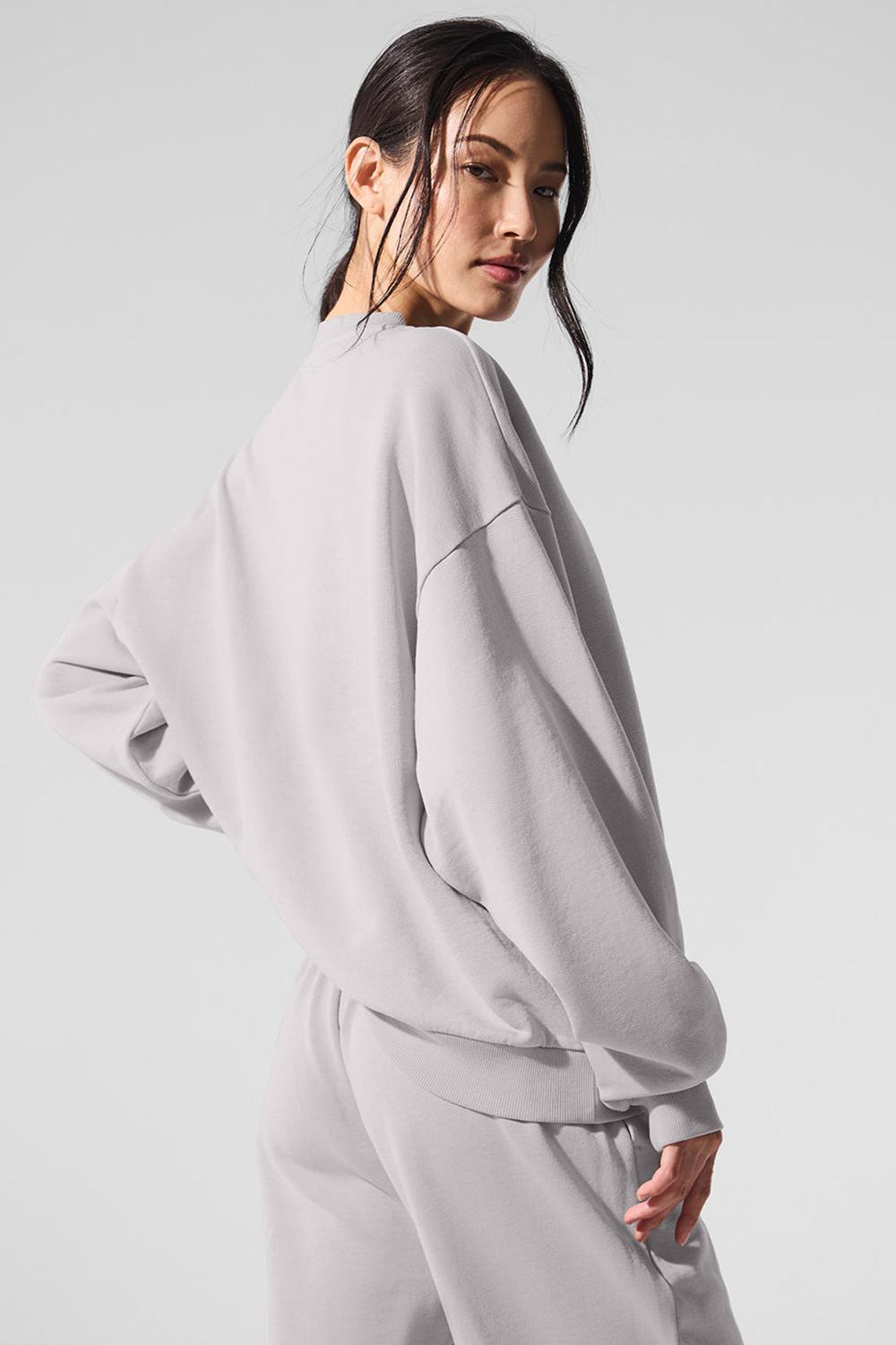 Pullover Alo Yoga Washed Accolade Crew Neck Mujer Grises Azules | Mexico  MIA-428036