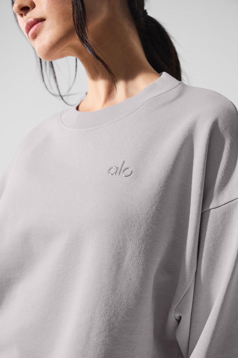Pullover Alo Yoga Washed Accolade Crew Neck Mujer Grises Azules | Mexico  MIA-428036
