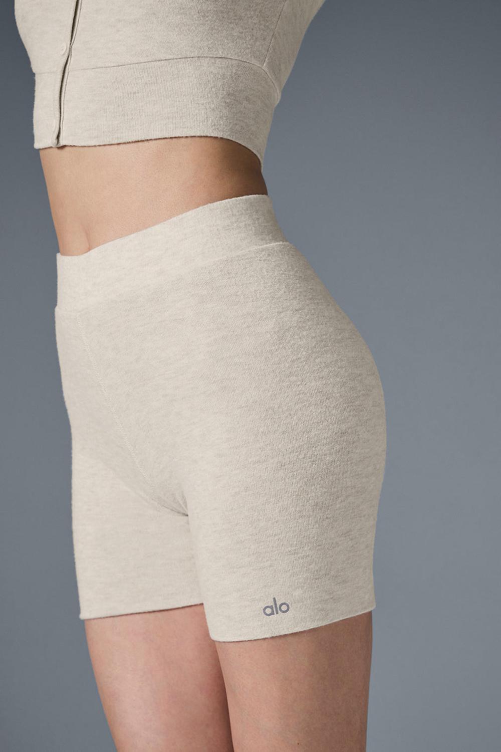 Short Alo Yoga Alolux High-Waist Me Time Mujer Oatmeal Heather | Mexico  PIZ-049721