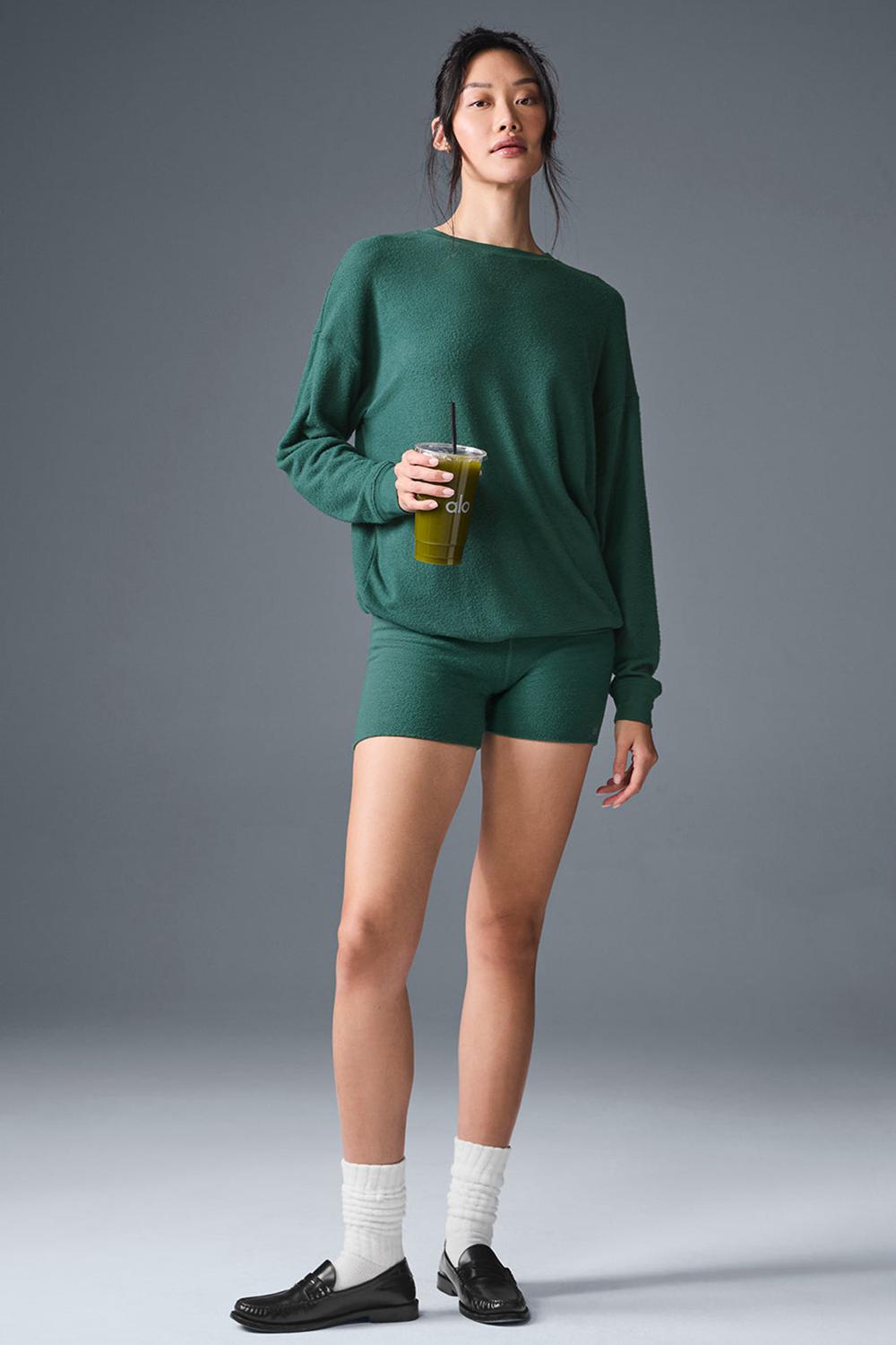 Short Alo Yoga Alolux High-Waist Me Time Mujer Winter Ivy | Mexico  STB-731485