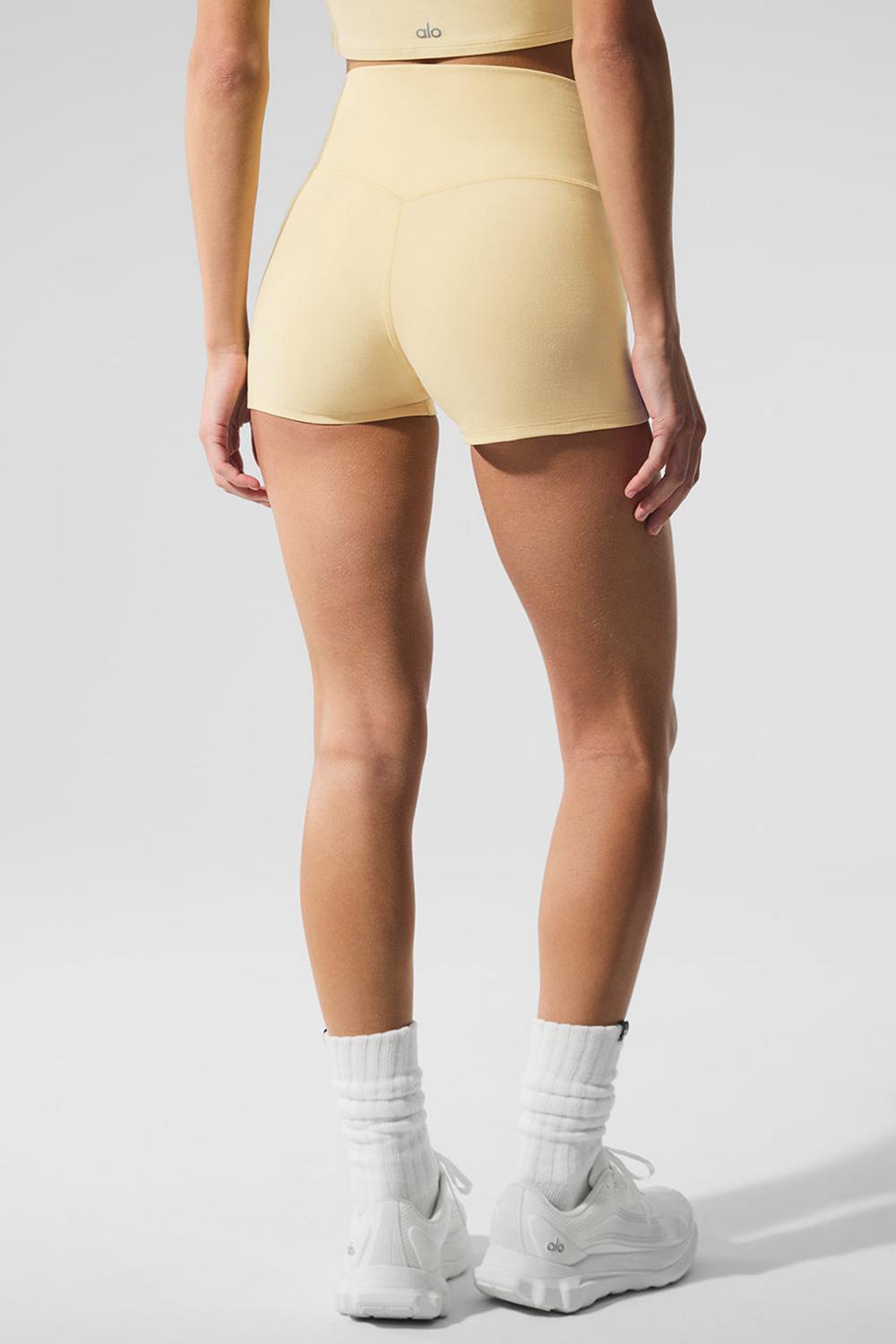 Short Alo Yoga Alosoft High-Waist Carefree Mujer Warm Butter Heather | Mexico  NLH-249635