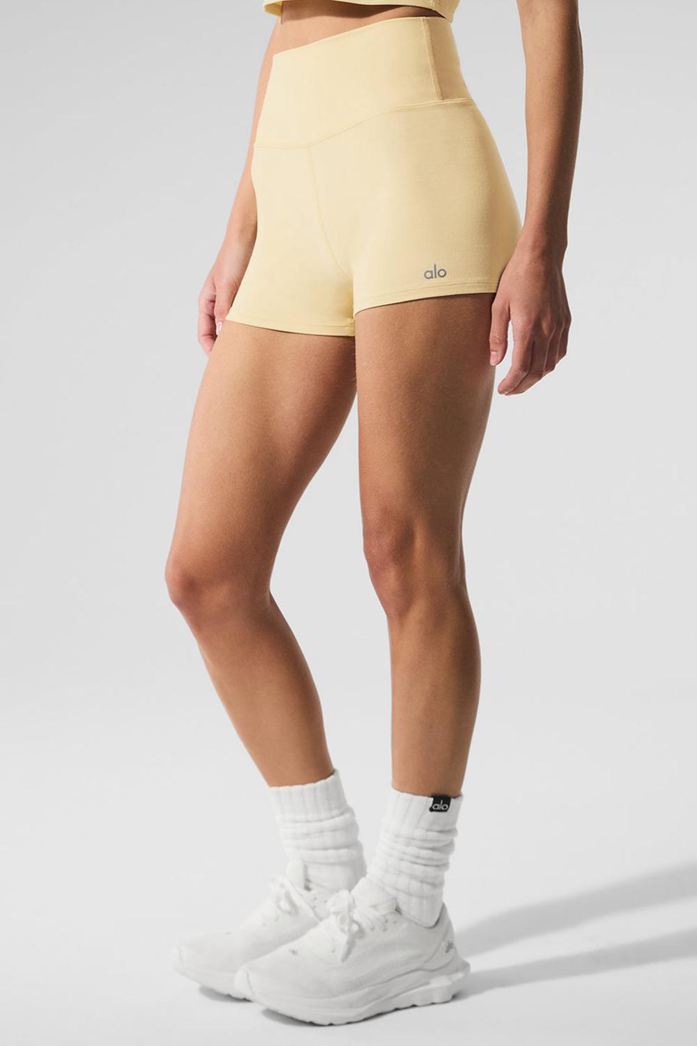 Short Alo Yoga Alosoft High-Waist Carefree Mujer Warm Butter Heather | Mexico  NLH-249635