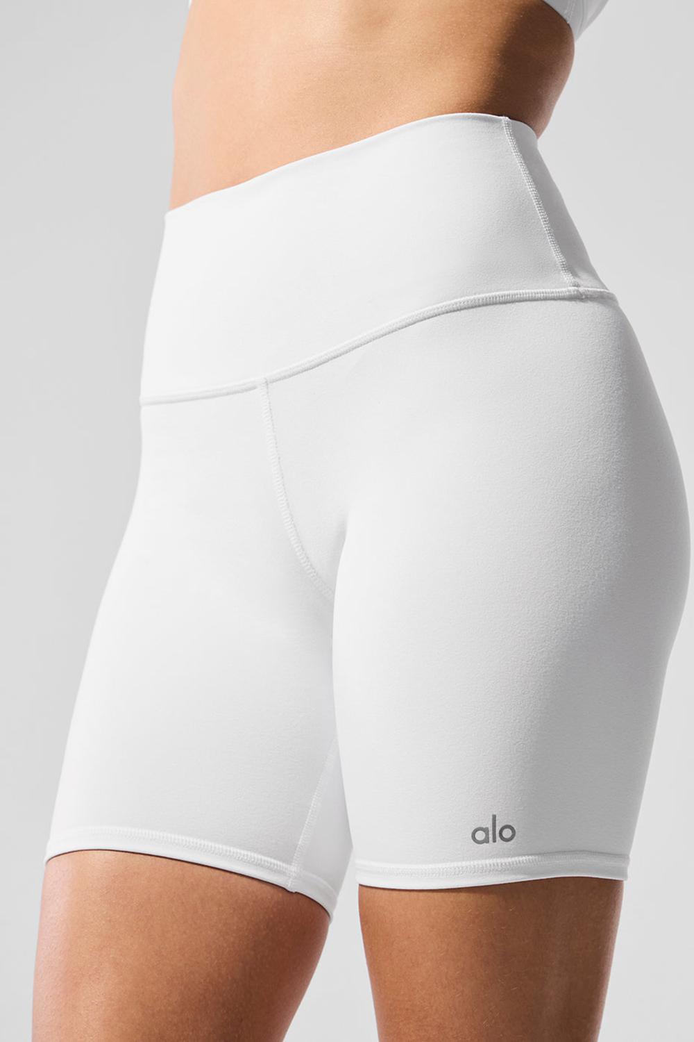 Short Alo Yoga High-Waist Biker Mujer Blancos | Mexico  SBF-054382