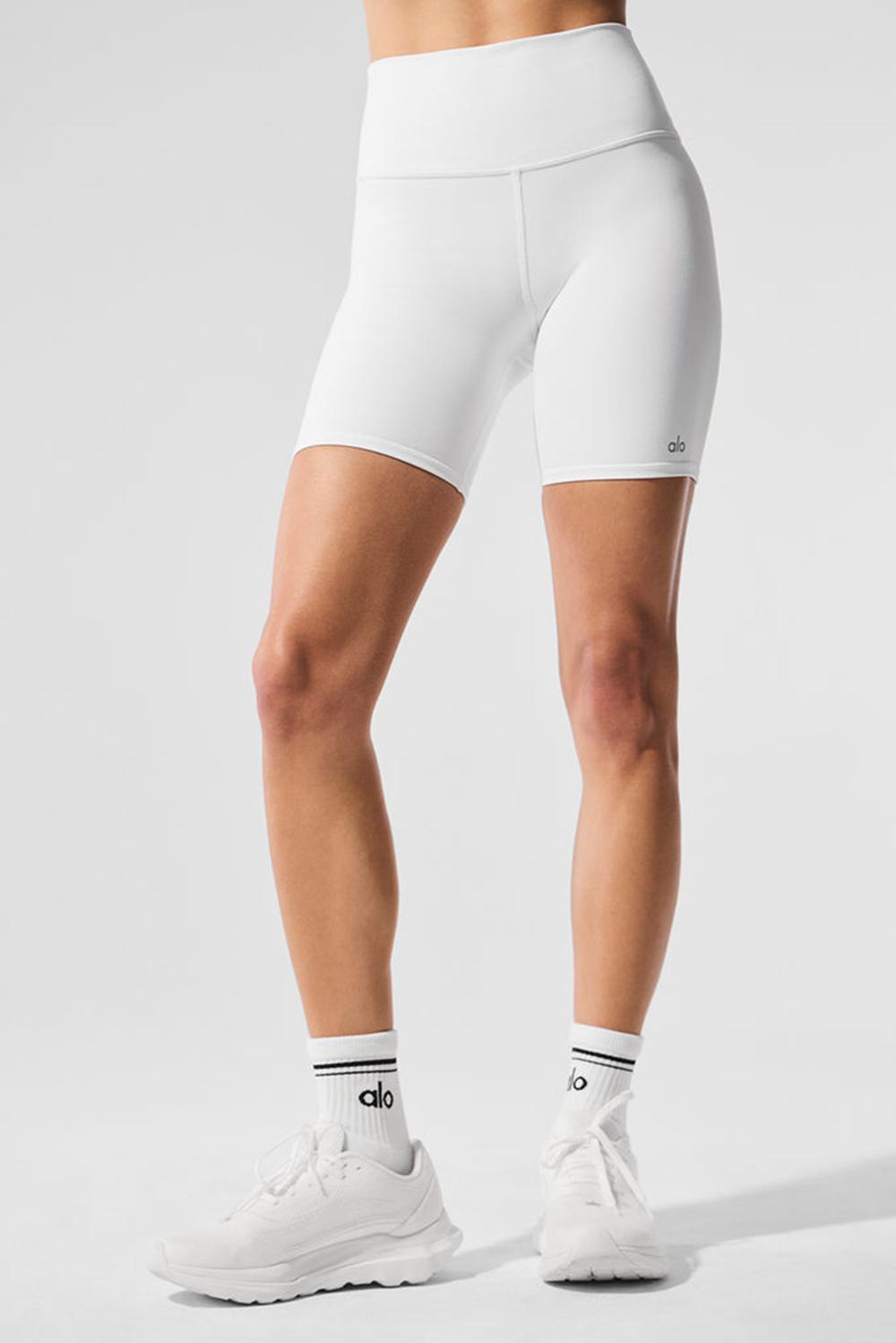Short Alo Yoga High-Waist Biker Mujer Blancos | Mexico  SBF-054382