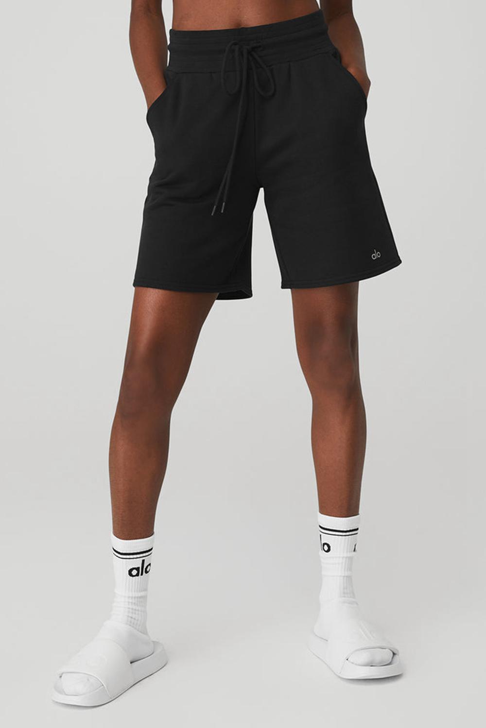 Short Alo Yoga High-Waist Easy Sweat Mujer Negros | Mexico  SDE-417683