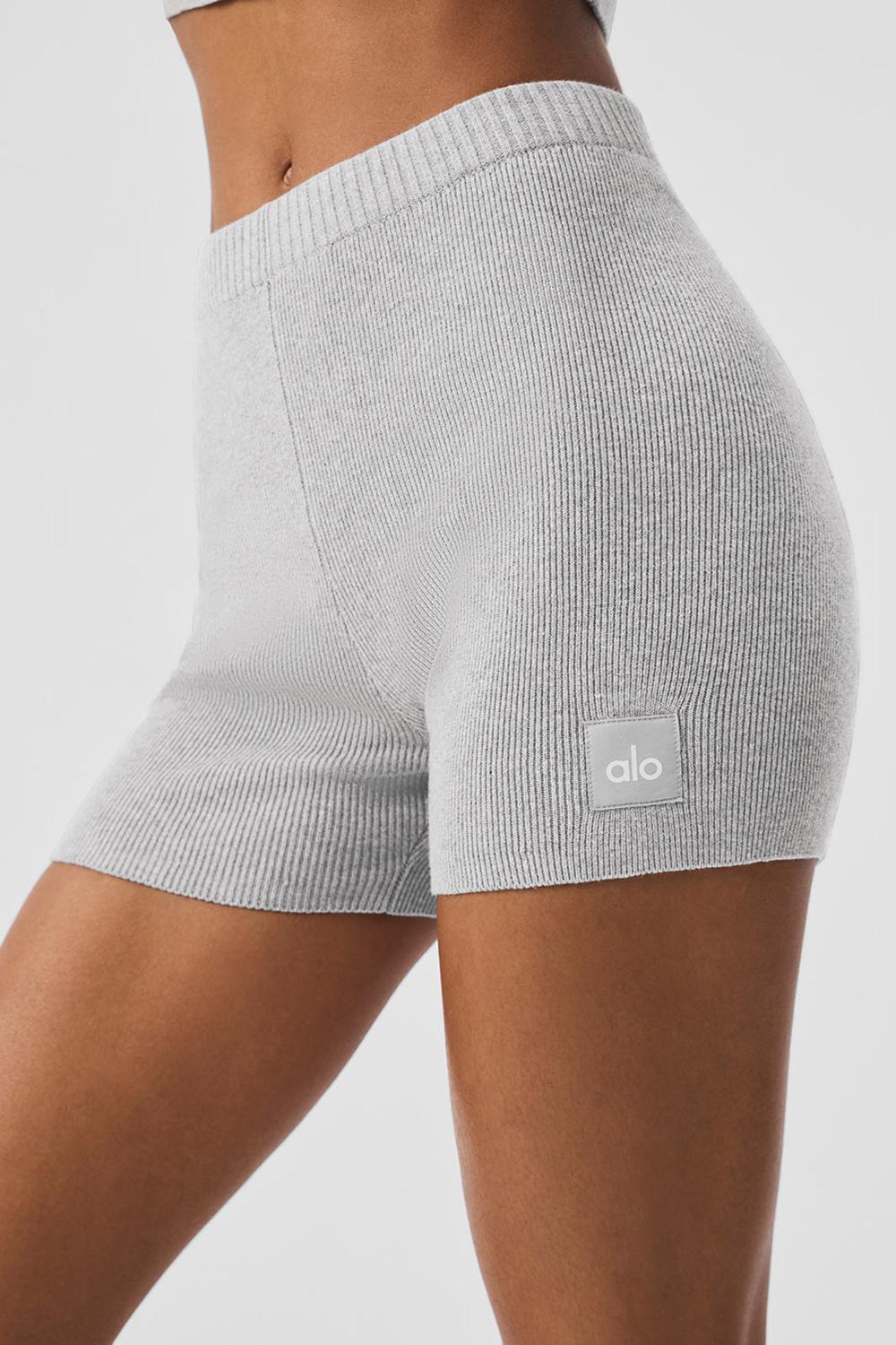 Short Alo Yoga Scholar Knit High-Waist Mujer Grises | Mexico  AXQ-296841