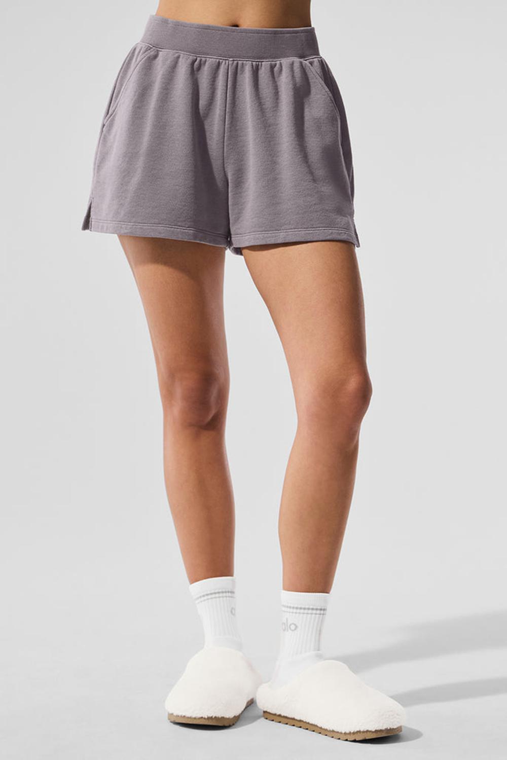 Short Alo Yoga Washed Low Key Sweat Mujer Grises Azules | Mexico  RZP-986072