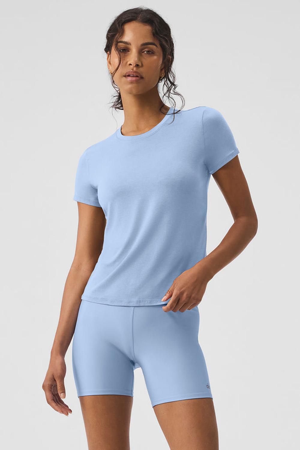 Short Sleeve Alo Yoga All Day Mujer Azules | Mexico  SXR-801346
