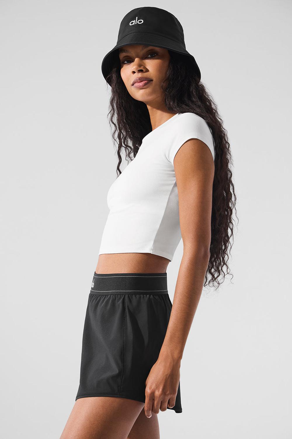 Short Sleeve Alo Yoga Alosoft Crop Finesse Mujer Blancos | Mexico  FGB-812063