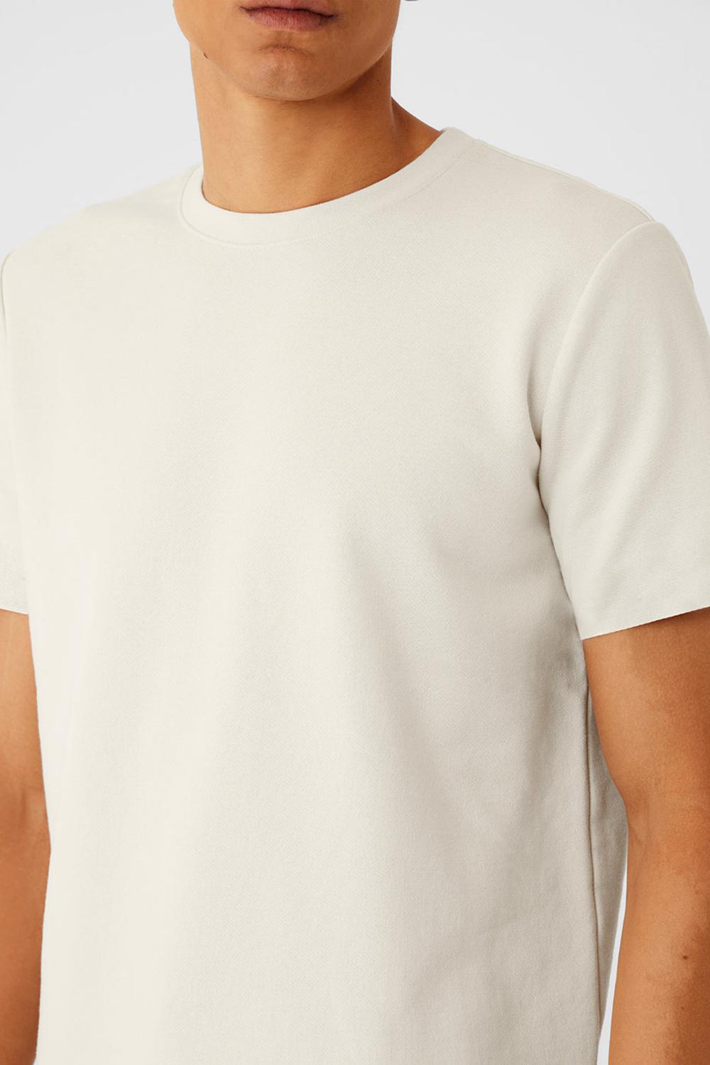 Short Sleeve Alo Yoga Chill Hombre Bone | Mexico  JTU-597368