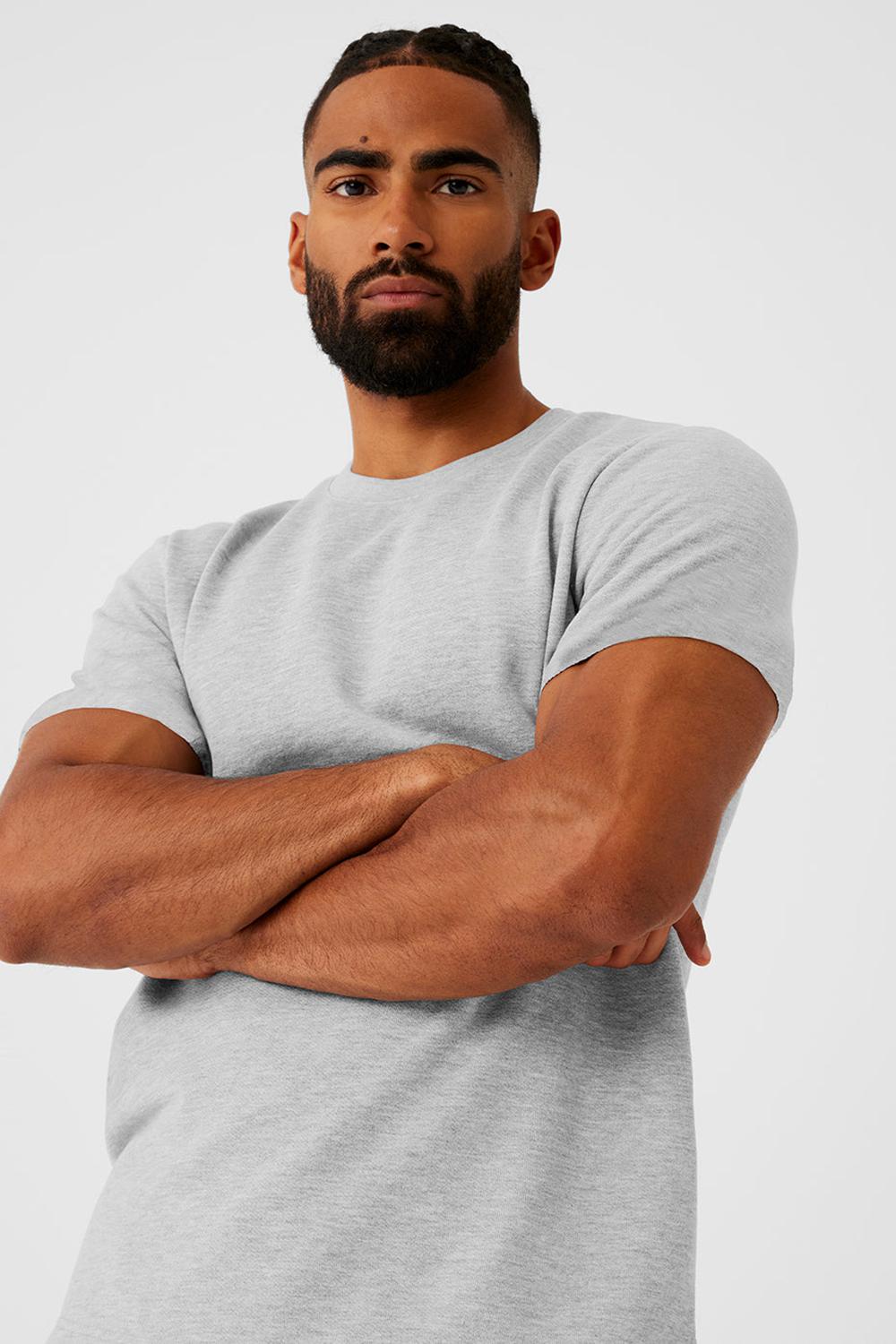 Short Sleeve Alo Yoga Chill Hombre Grises | Mexico  XYR-207639