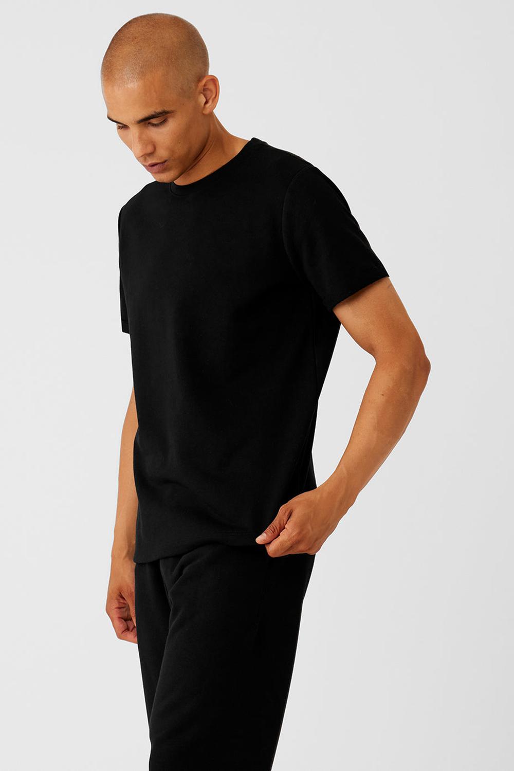 Short Sleeve Alo Yoga Chill Hombre Negros | Mexico  WNO-243087