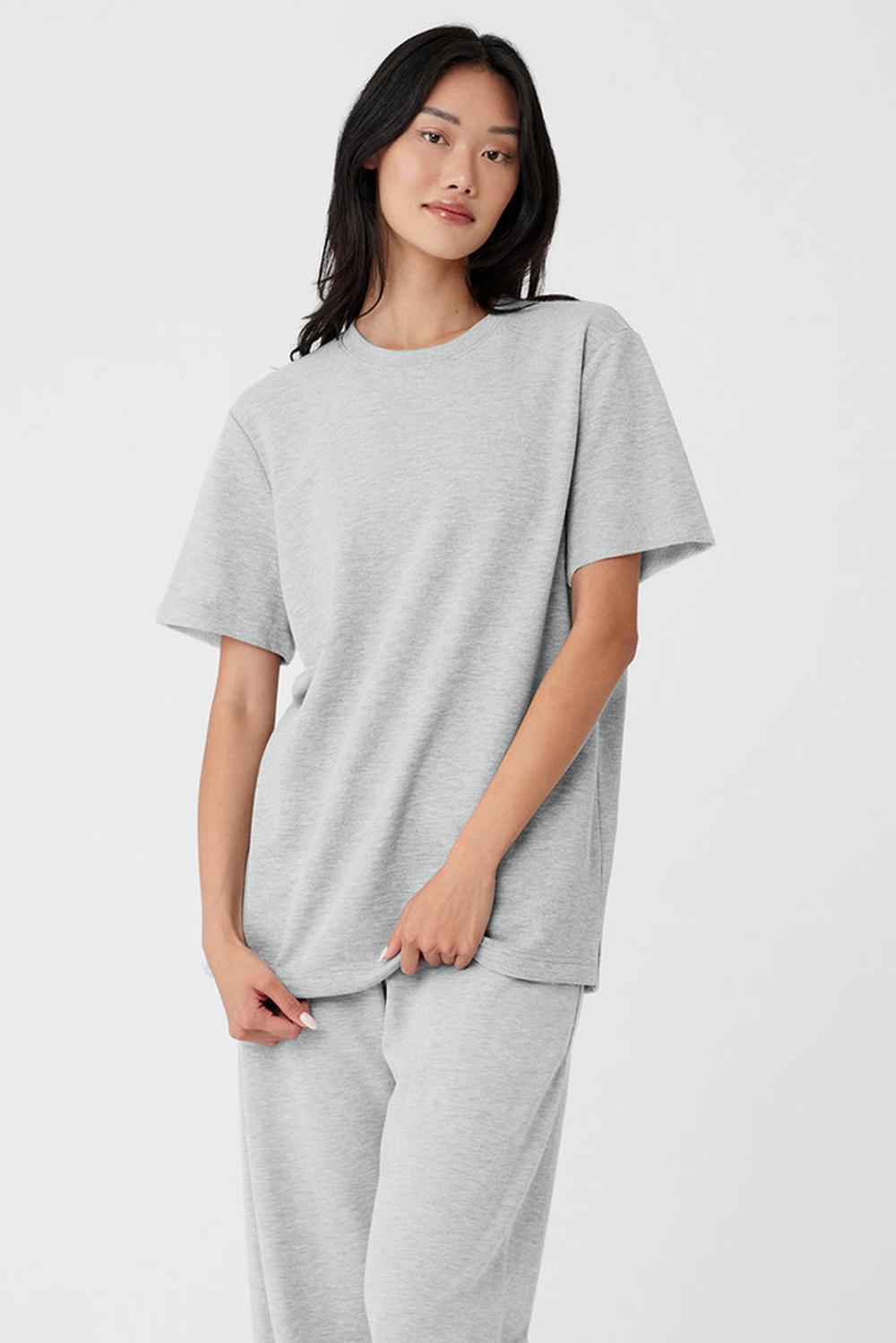 Short Sleeve Alo Yoga Chill Mujer Grises | Mexico  BYX-634981
