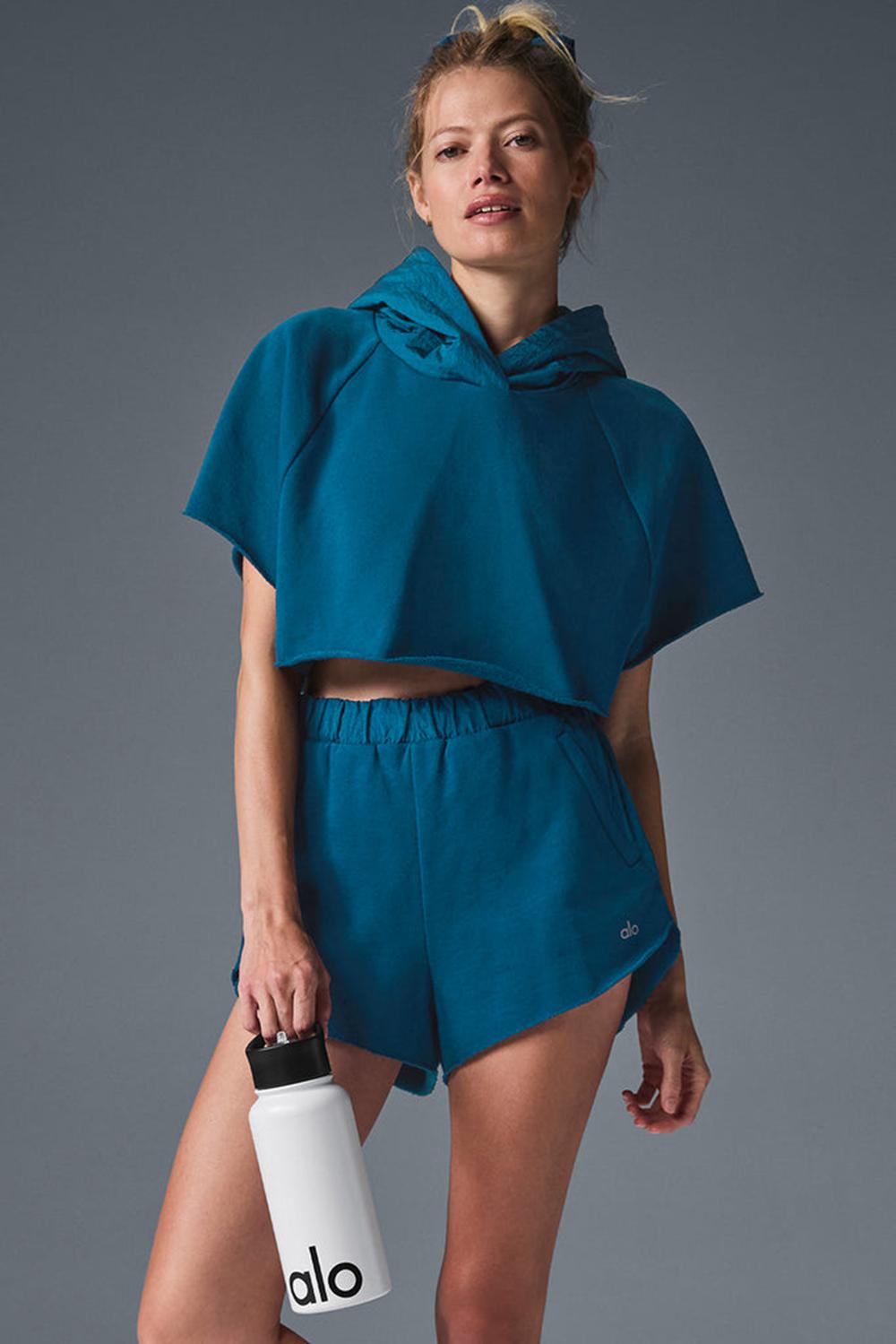 Short Sleeve Alo Yoga Cropped In The Air Mujer Azules | Mexico  CBS-824097