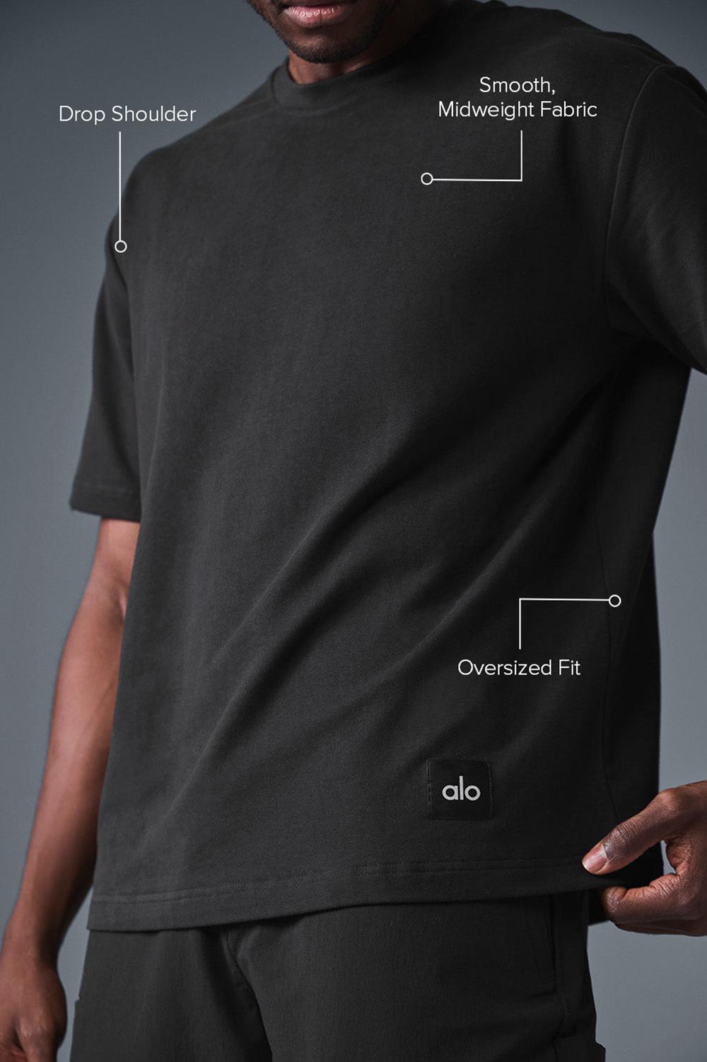 Short Sleeve Alo Yoga Double Take Hombre Negros | Mexico  UBZ-384176