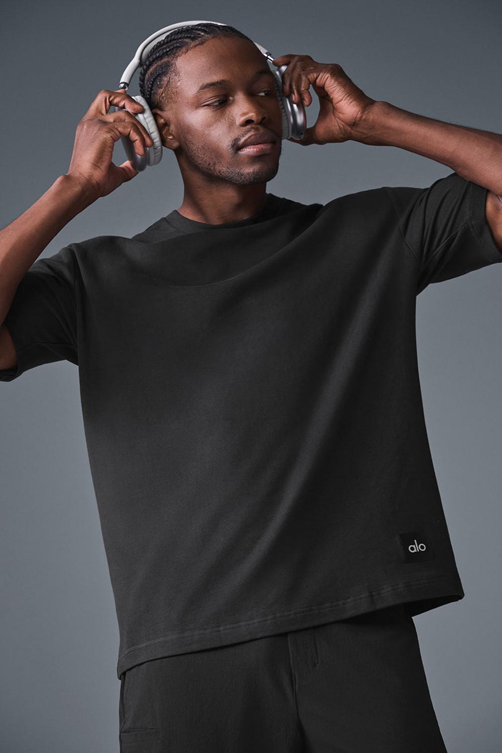 Short Sleeve Alo Yoga Double Take Hombre Negros | Mexico  UBZ-384176