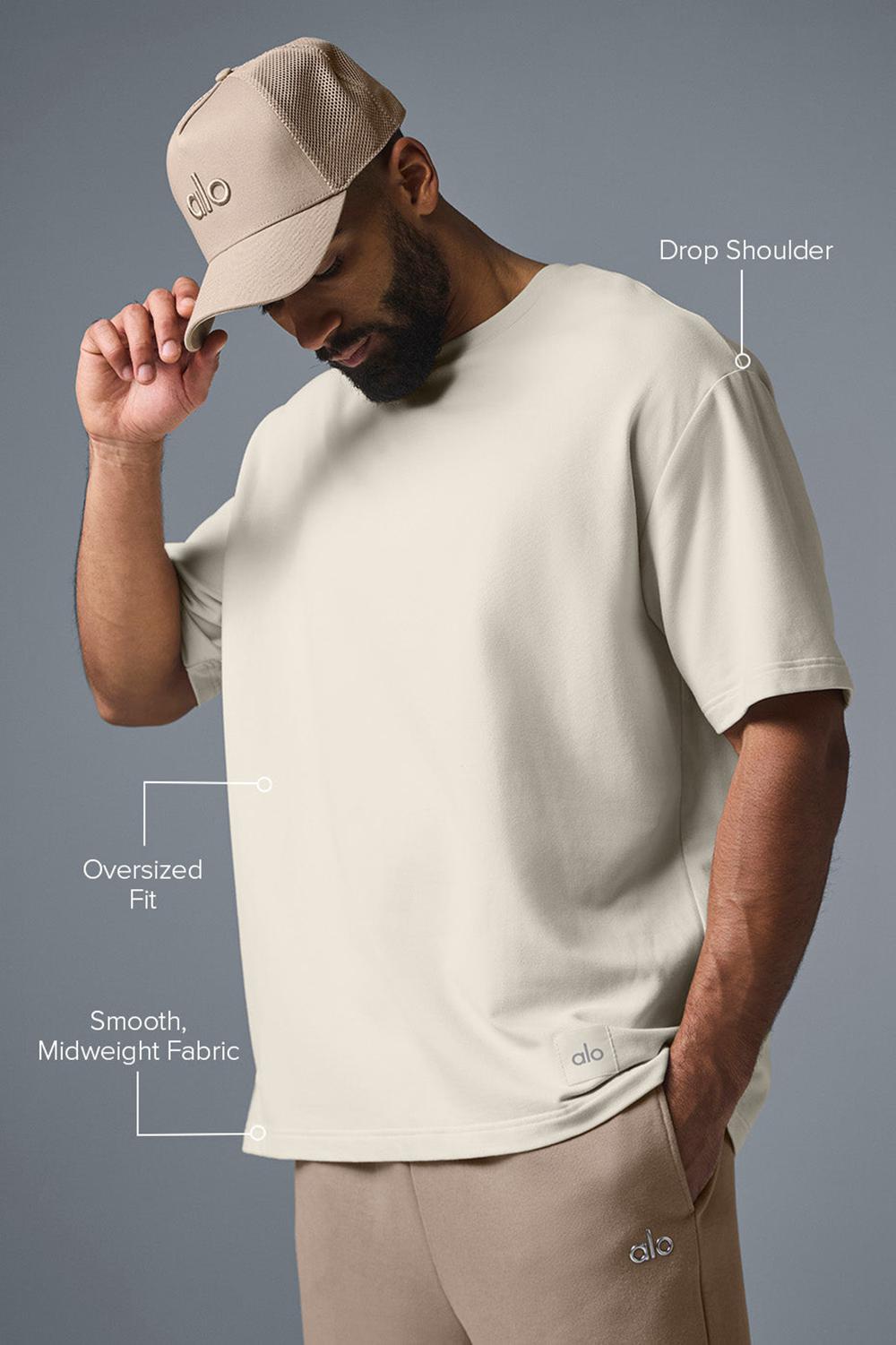 Short Sleeve Alo Yoga Double Take Hombre Bone | Mexico  BPE-831570