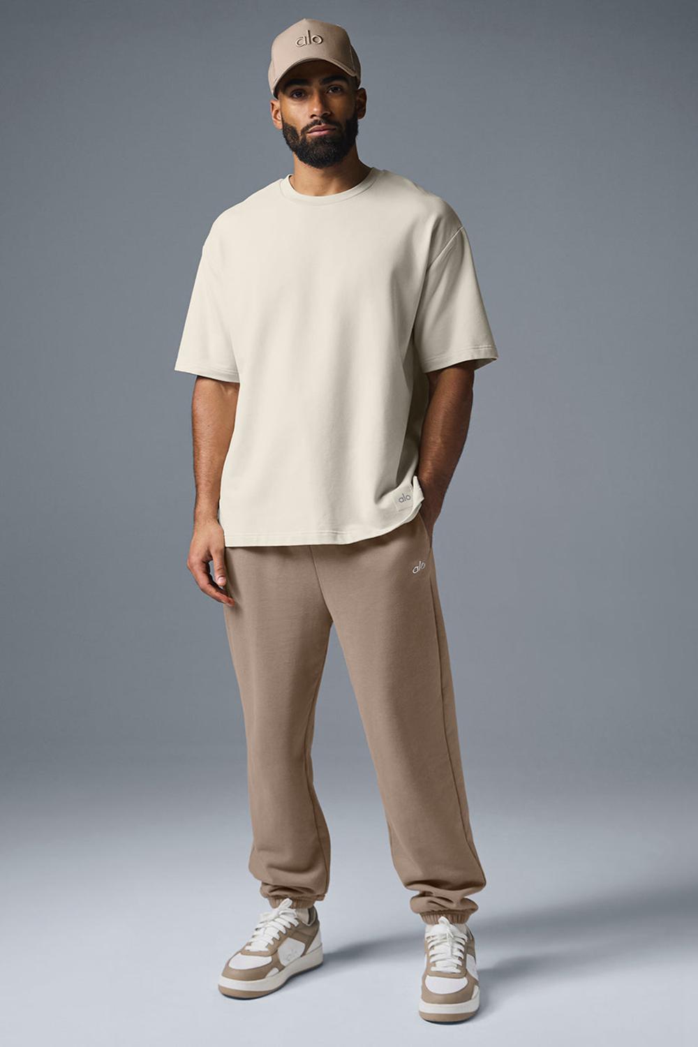 Short Sleeve Alo Yoga Double Take Hombre Bone | Mexico  BPE-831570