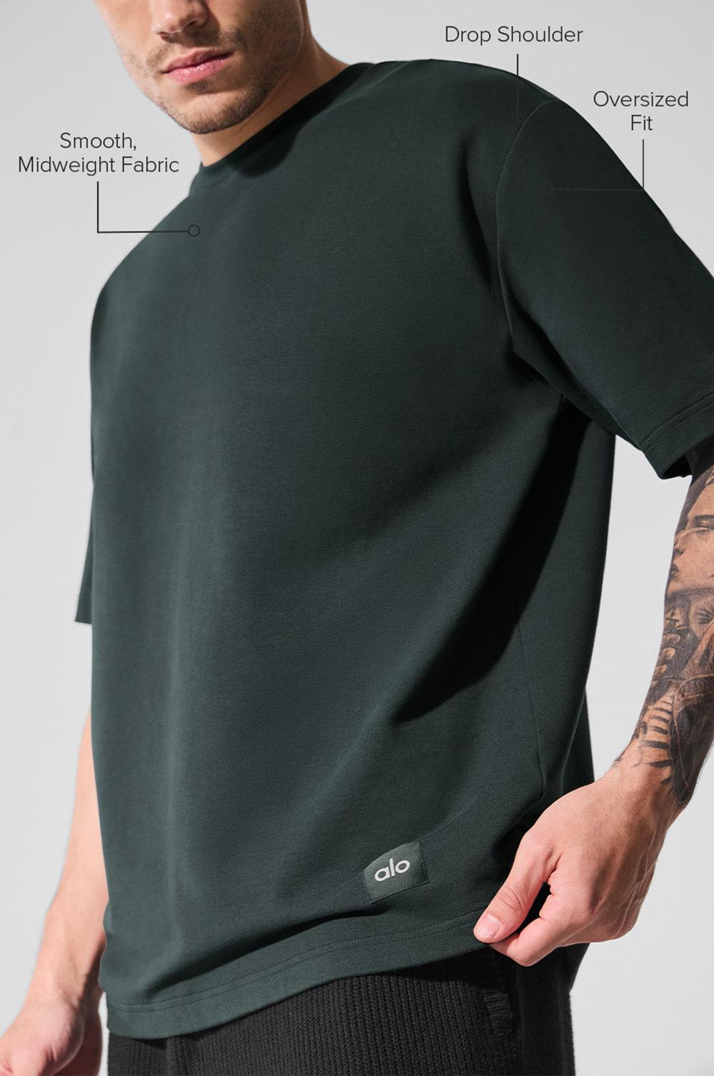 Short Sleeve Alo Yoga Double Take Hombre Verdes | Mexico  NPM-578920