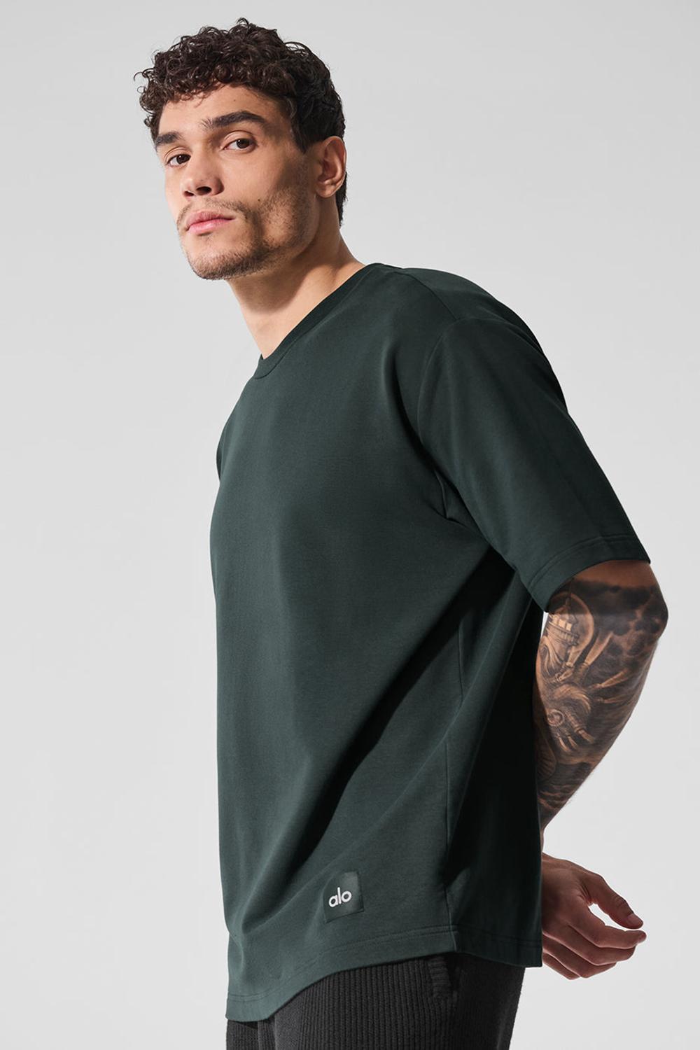 Short Sleeve Alo Yoga Double Take Hombre Verdes | Mexico  NPM-578920