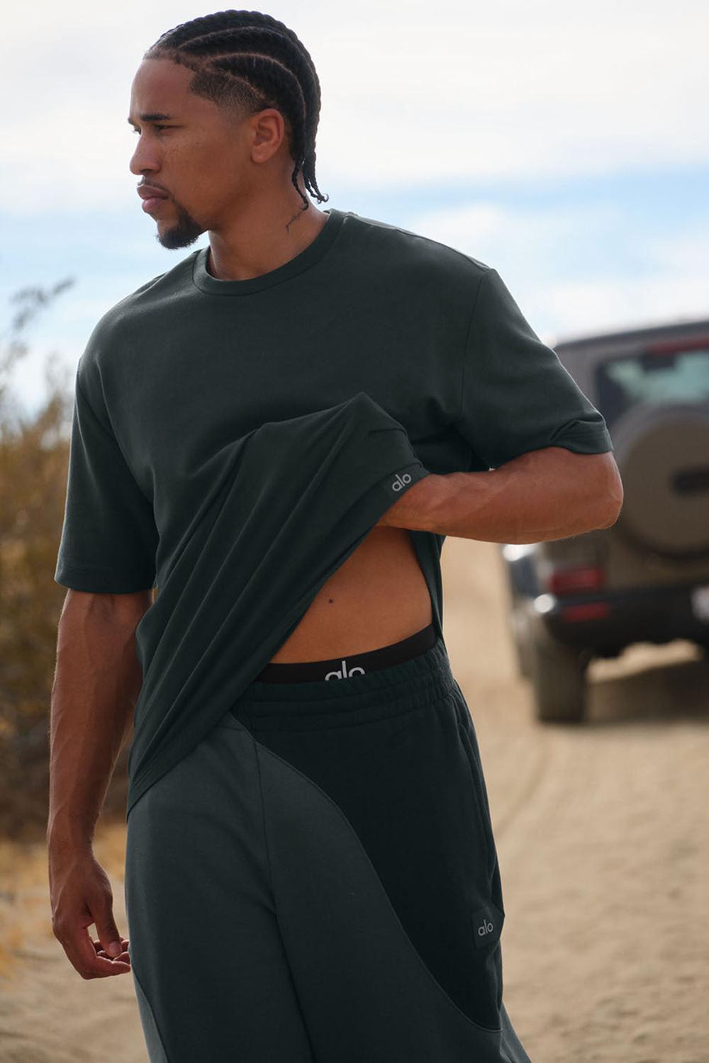 Short Sleeve Alo Yoga Double Take Hombre Verdes | Mexico  NPM-578920