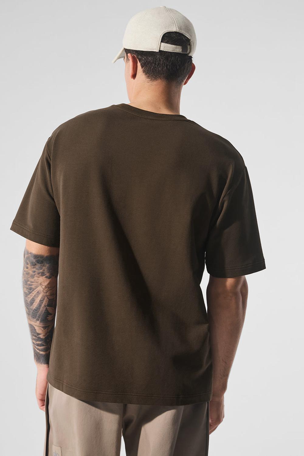 Short Sleeve Alo Yoga Double Take Hombre Espresso | Mexico  INX-487923