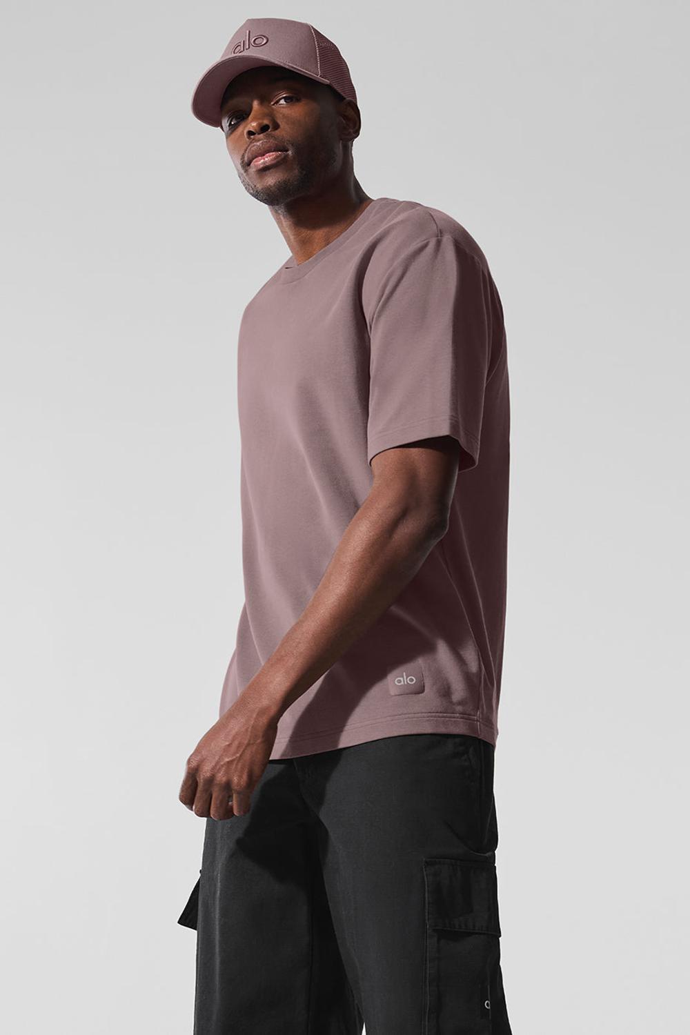 Short Sleeve Alo Yoga Double Take Hombre Mushroom | Mexico  QUT-780129