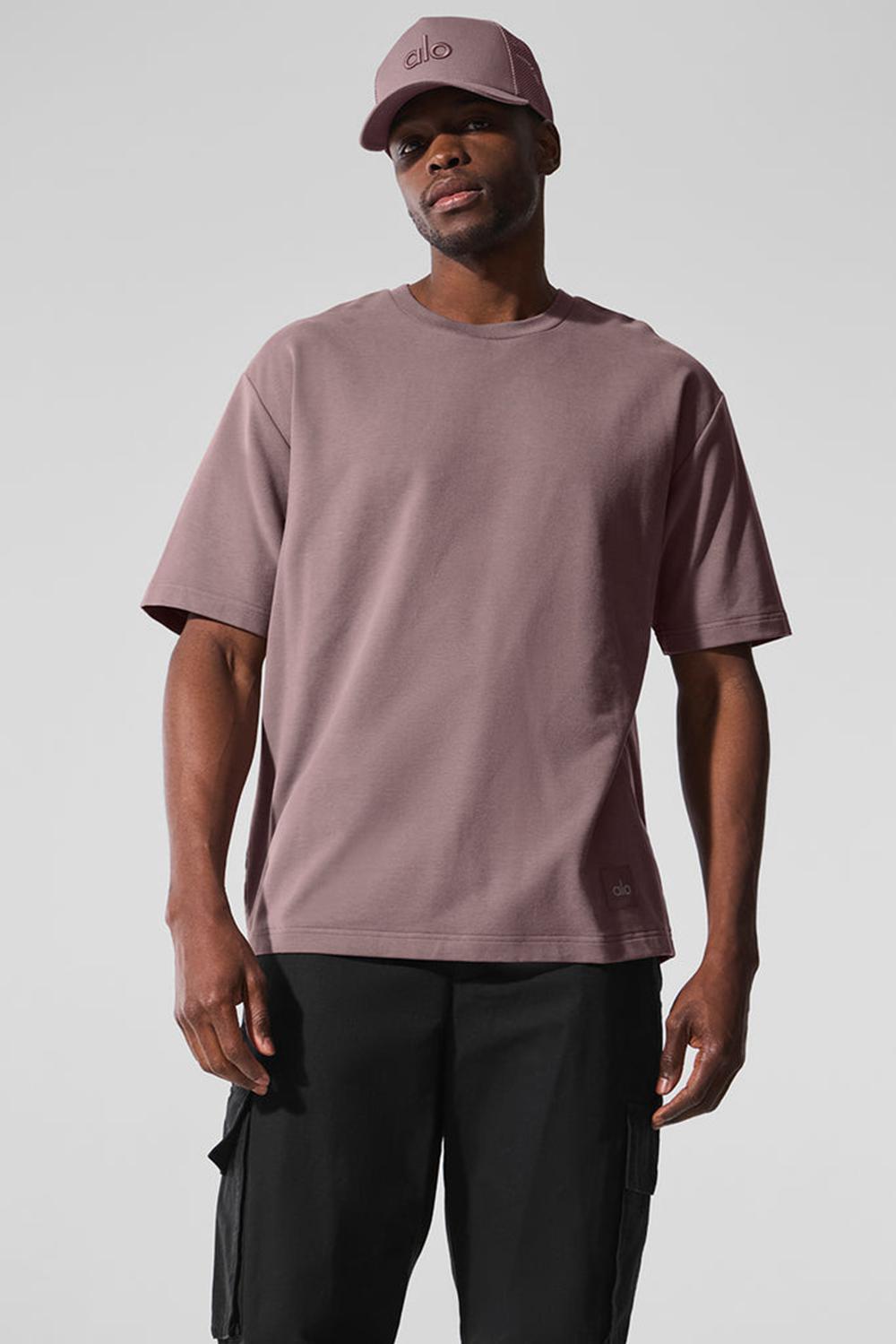Short Sleeve Alo Yoga Double Take Hombre Mushroom | Mexico  QUT-780129