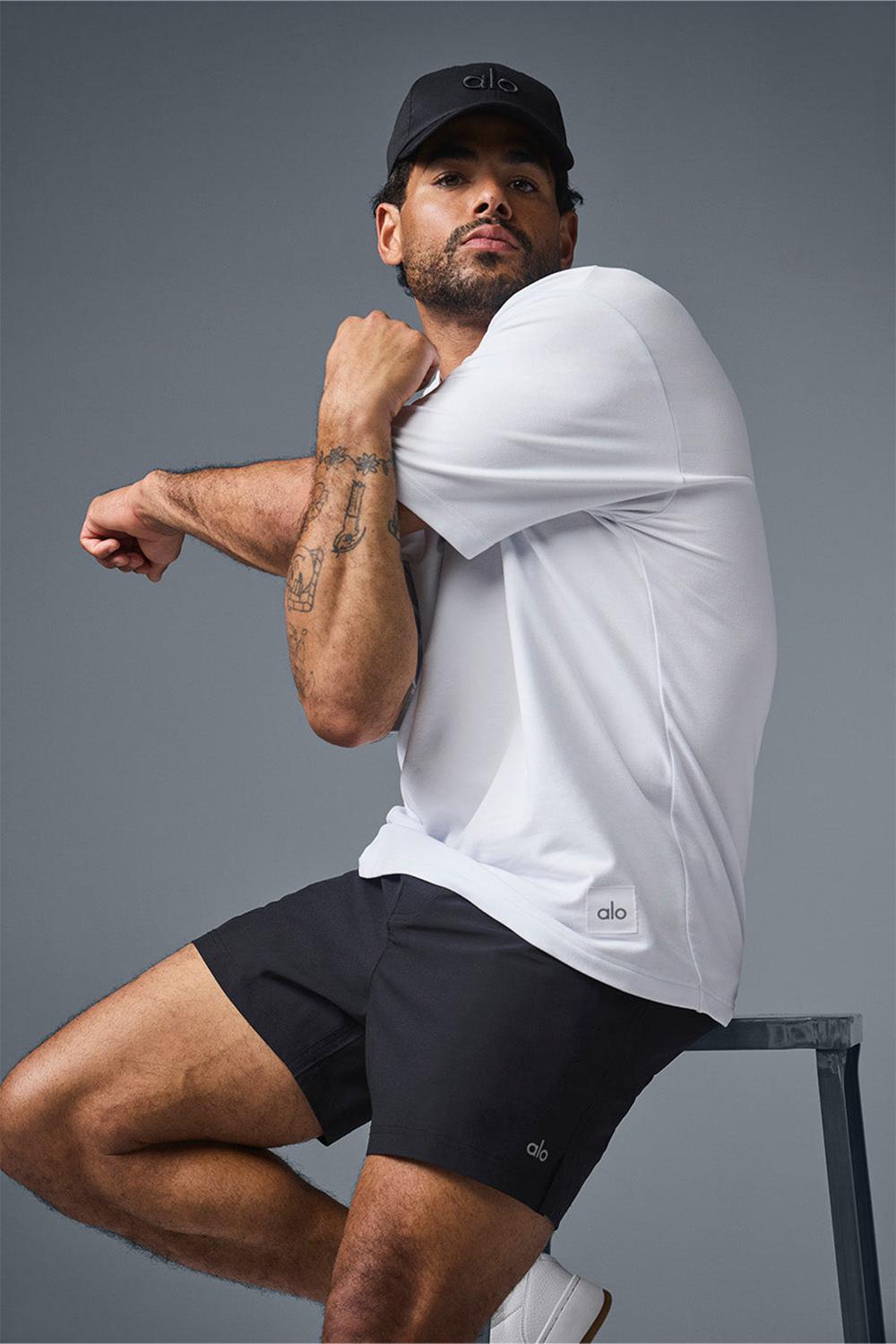 Short Sleeve Alo Yoga Double Take Hombre Blancos | Mexico  FWC-362904