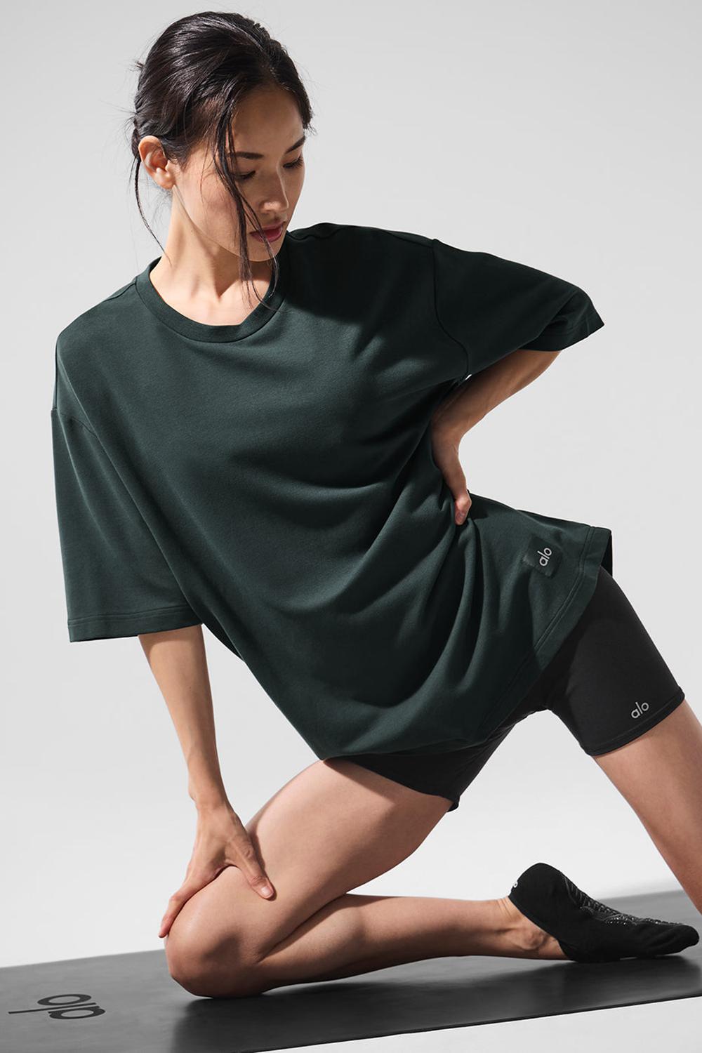 Short Sleeve Alo Yoga Double Take Mujer Verdes | Mexico  UDR-517826