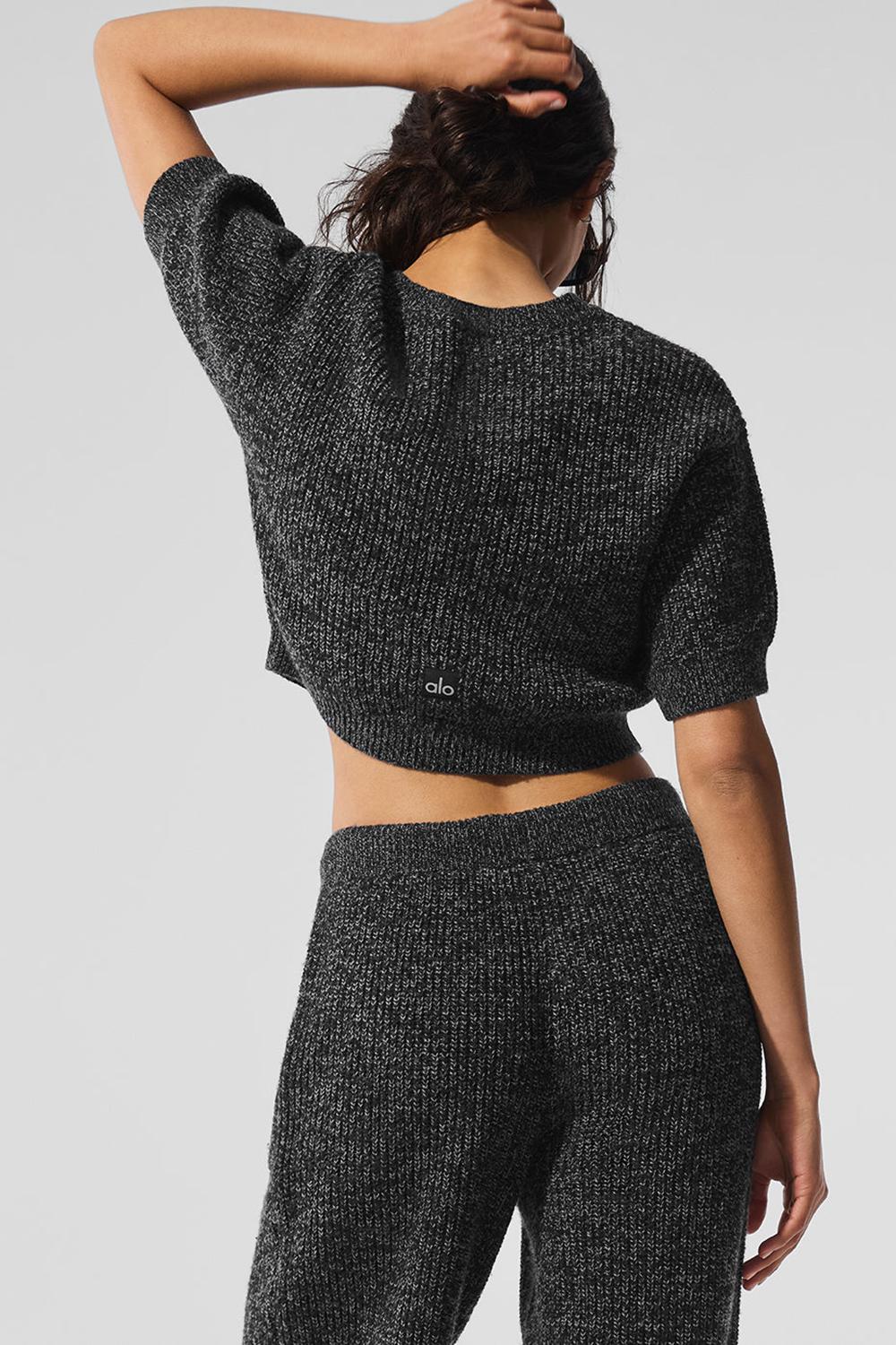 Short Sleeve Alo Yoga Marl Mujer Negros | Mexico  TIM-815790