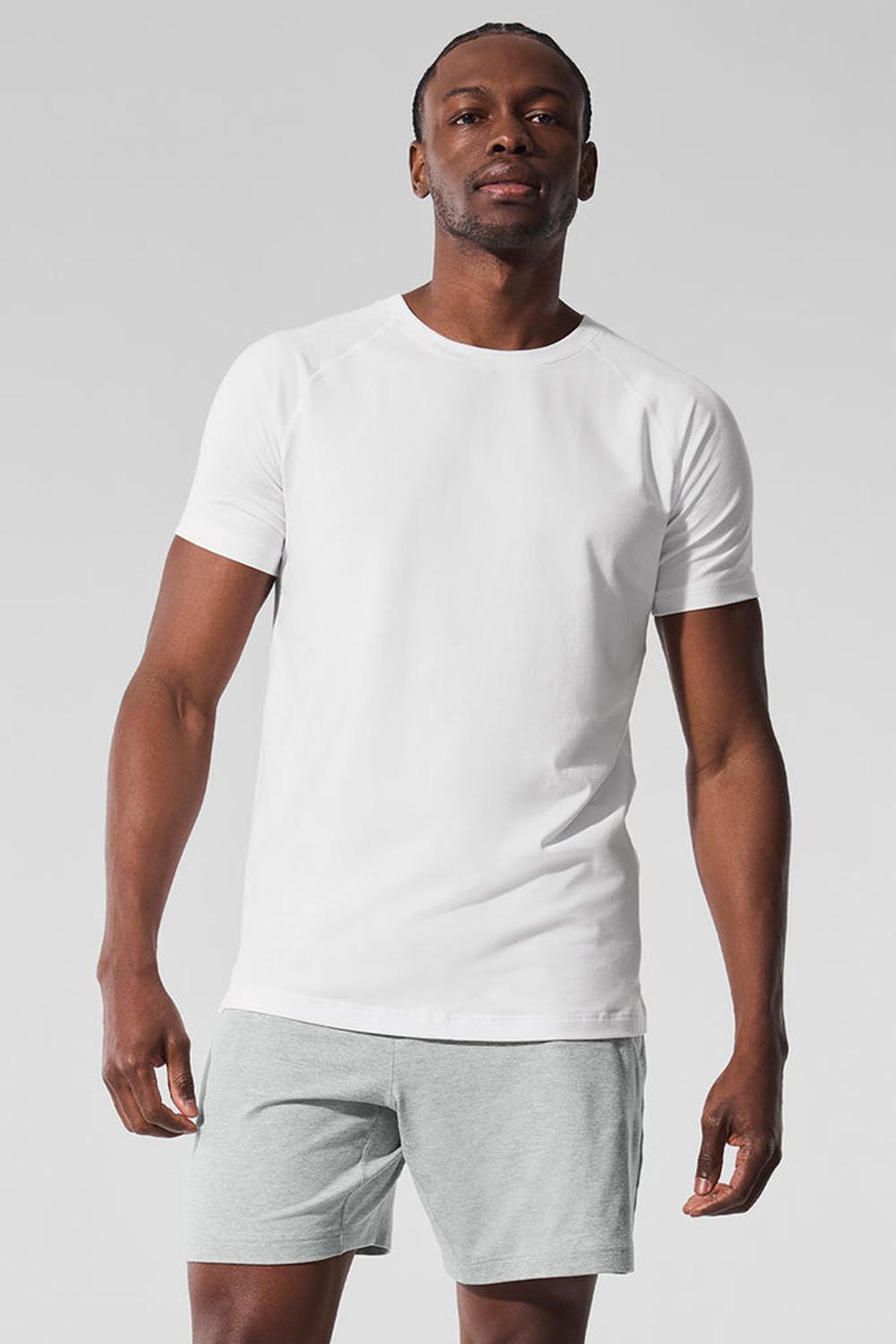 Short Sleeve Alo Yoga Vapor Crewneck Hombre Blancos | Mexico  LWP-395826