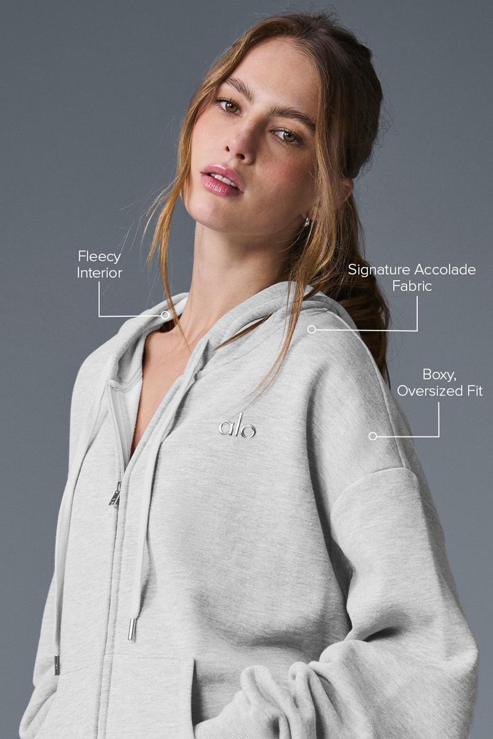 Sudadera con Capucha Alo Yoga Accolade Full Zip Mujer Grises | Mexico  PAX-360154
