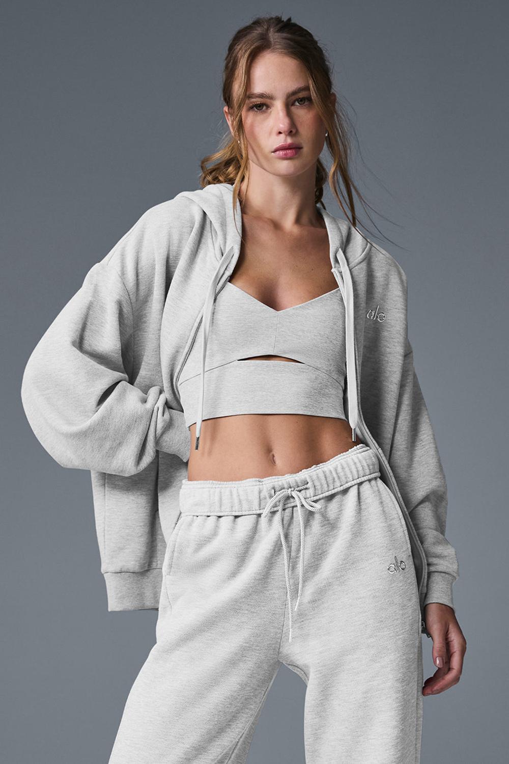 Sudadera con Capucha Alo Yoga Accolade Full Zip Mujer Grises | Mexico  PAX-360154