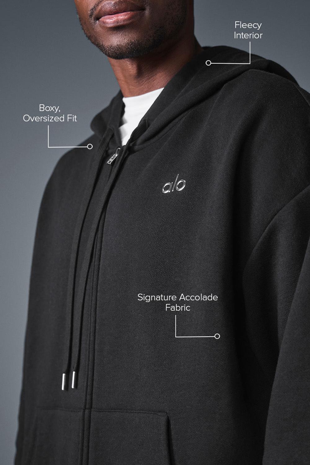Sudadera con Capucha Alo Yoga Accolade Full Zip Hombre Negros | Mexico  YVW-124036