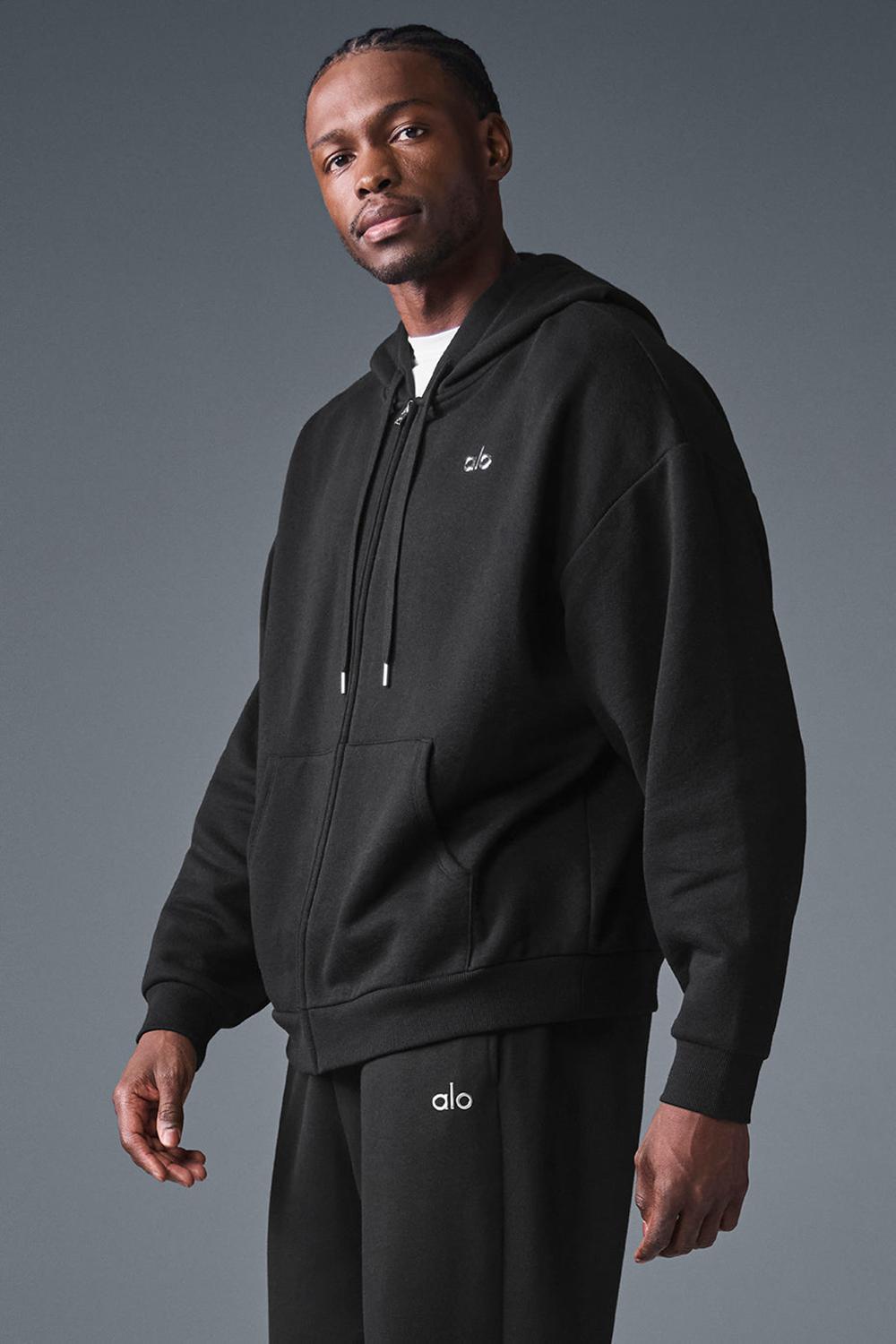 Sudadera con Capucha Alo Yoga Accolade Full Zip Hombre Negros | Mexico  YVW-124036