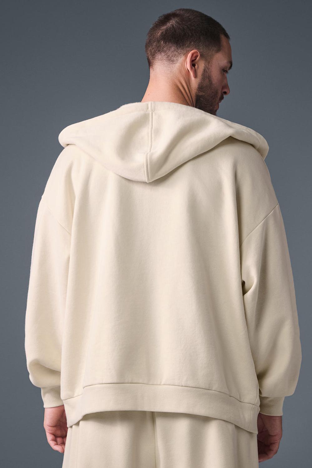 Sudadera con Capucha Alo Yoga Accolade Full Zip Hombre Oat Milk | Mexico  DAN-243857