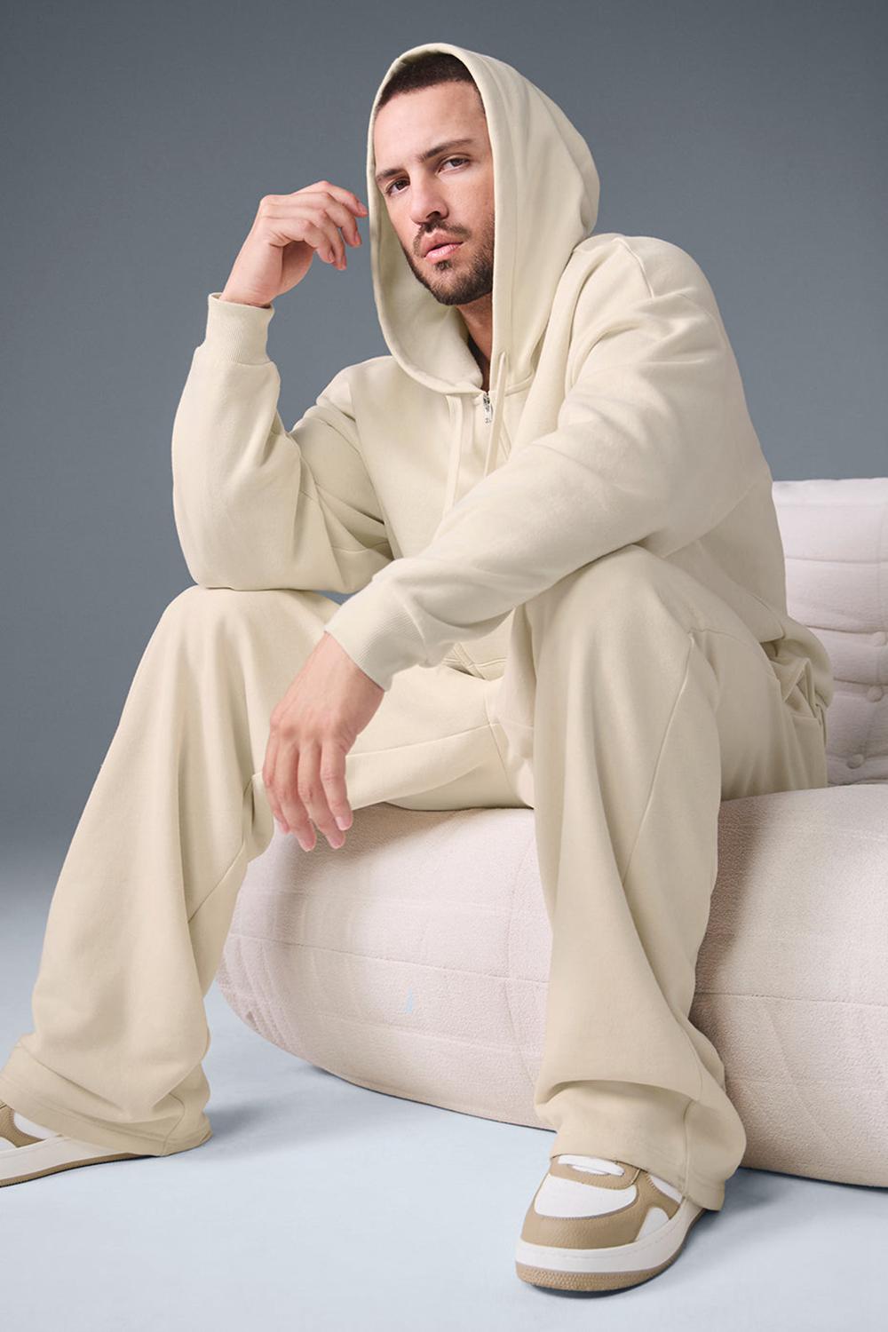 Sudadera con Capucha Alo Yoga Accolade Full Zip Hombre Oat Milk | Mexico  DAN-243857