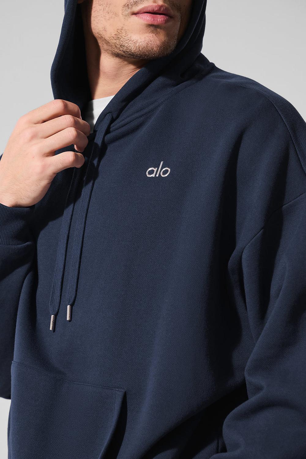 Sudadera con Capucha Alo Yoga Accolade Hombre Azul Marino | Mexico  JXQ-109645