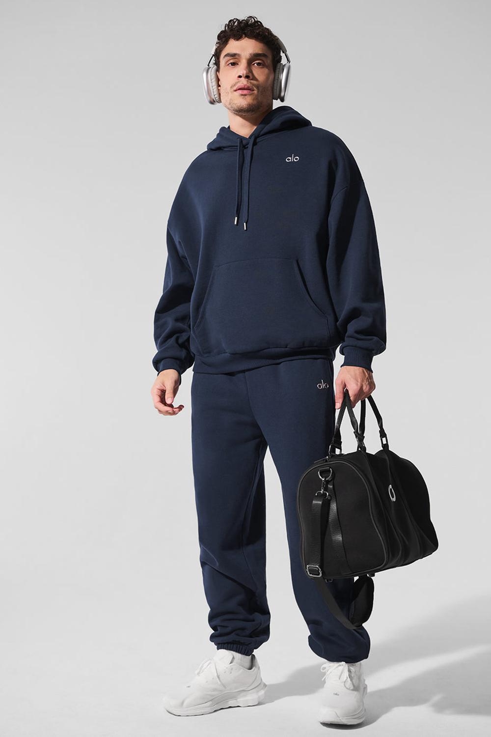 Sudadera con Capucha Alo Yoga Accolade Hombre Azul Marino | Mexico  JXQ-109645