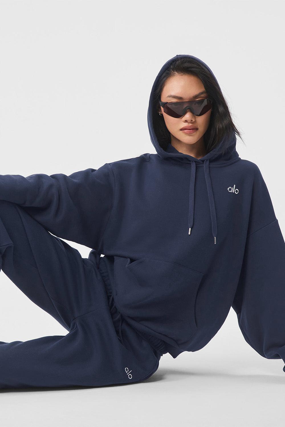 Sudadera con Capucha Alo Yoga Accolade Mujer Azul Marino | Mexico  AMS-082369