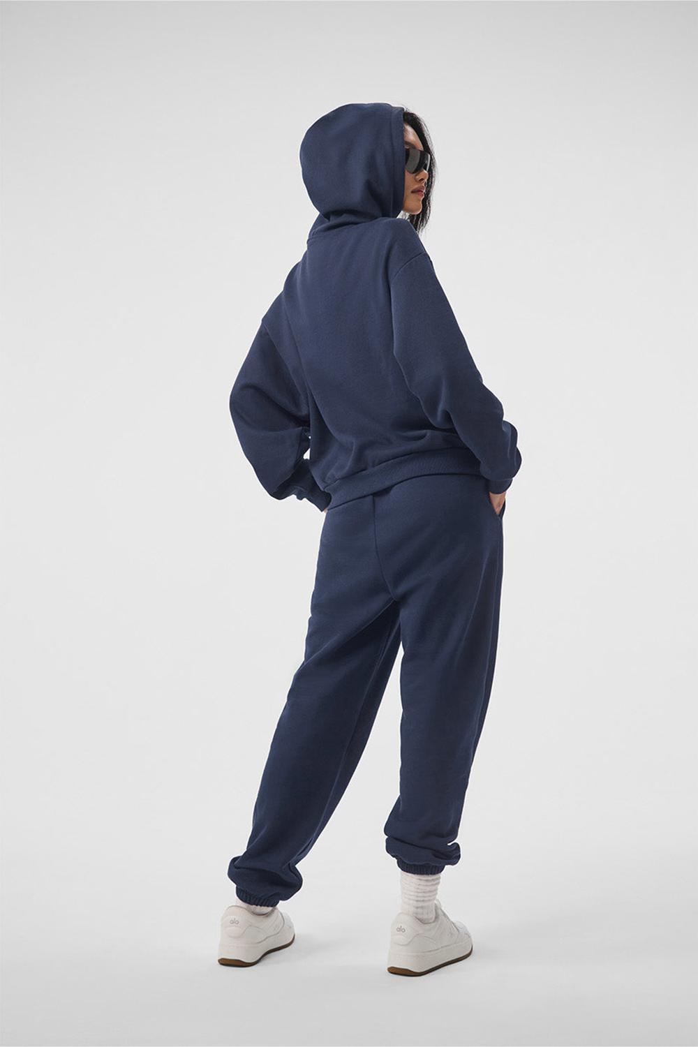 Sudadera con Capucha Alo Yoga Accolade Mujer Azul Marino | Mexico  AMS-082369