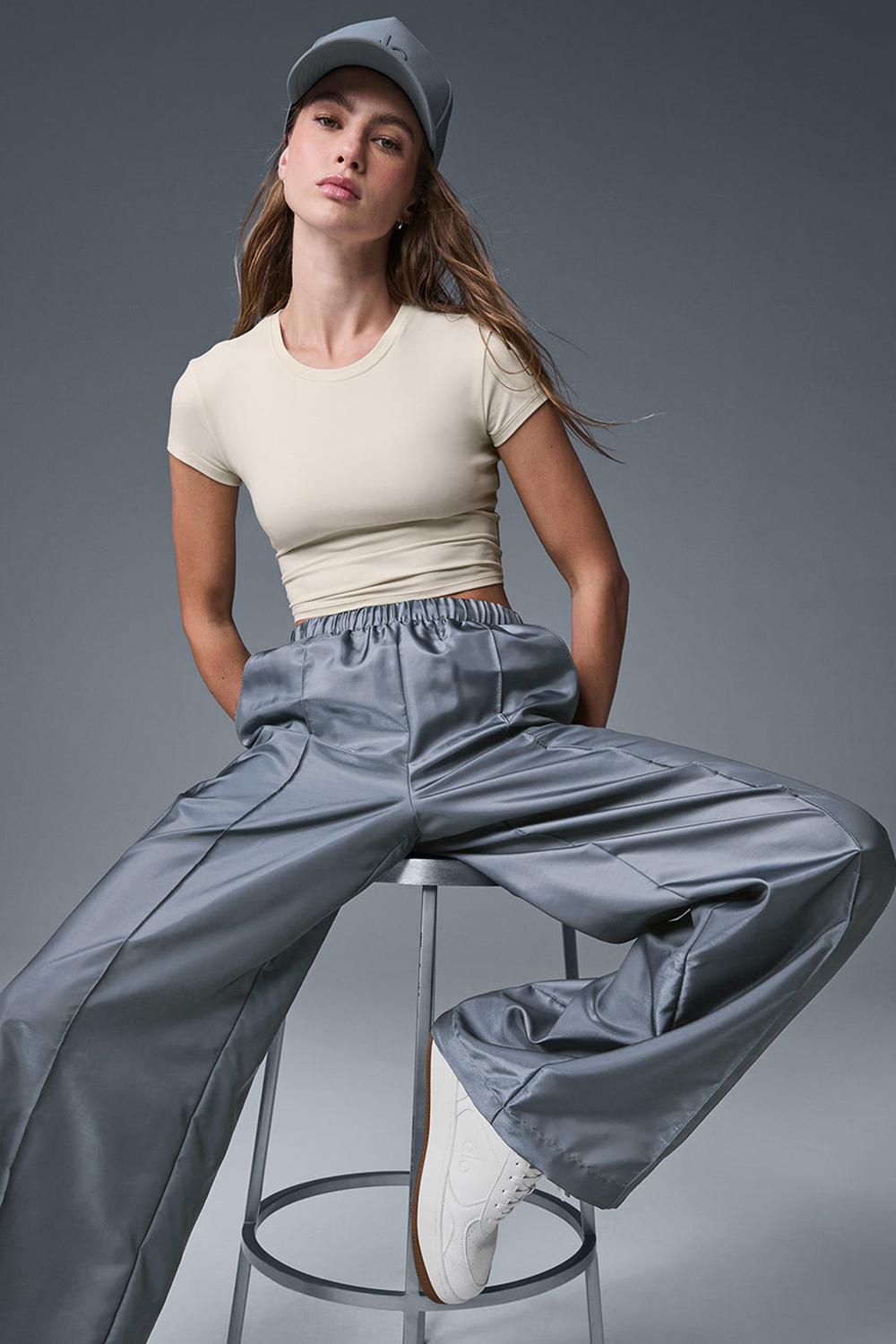 Sudadera con Capucha Alo Yoga Afterglow Wide Leg Track Mujer Grises | Mexico  ATS-612870