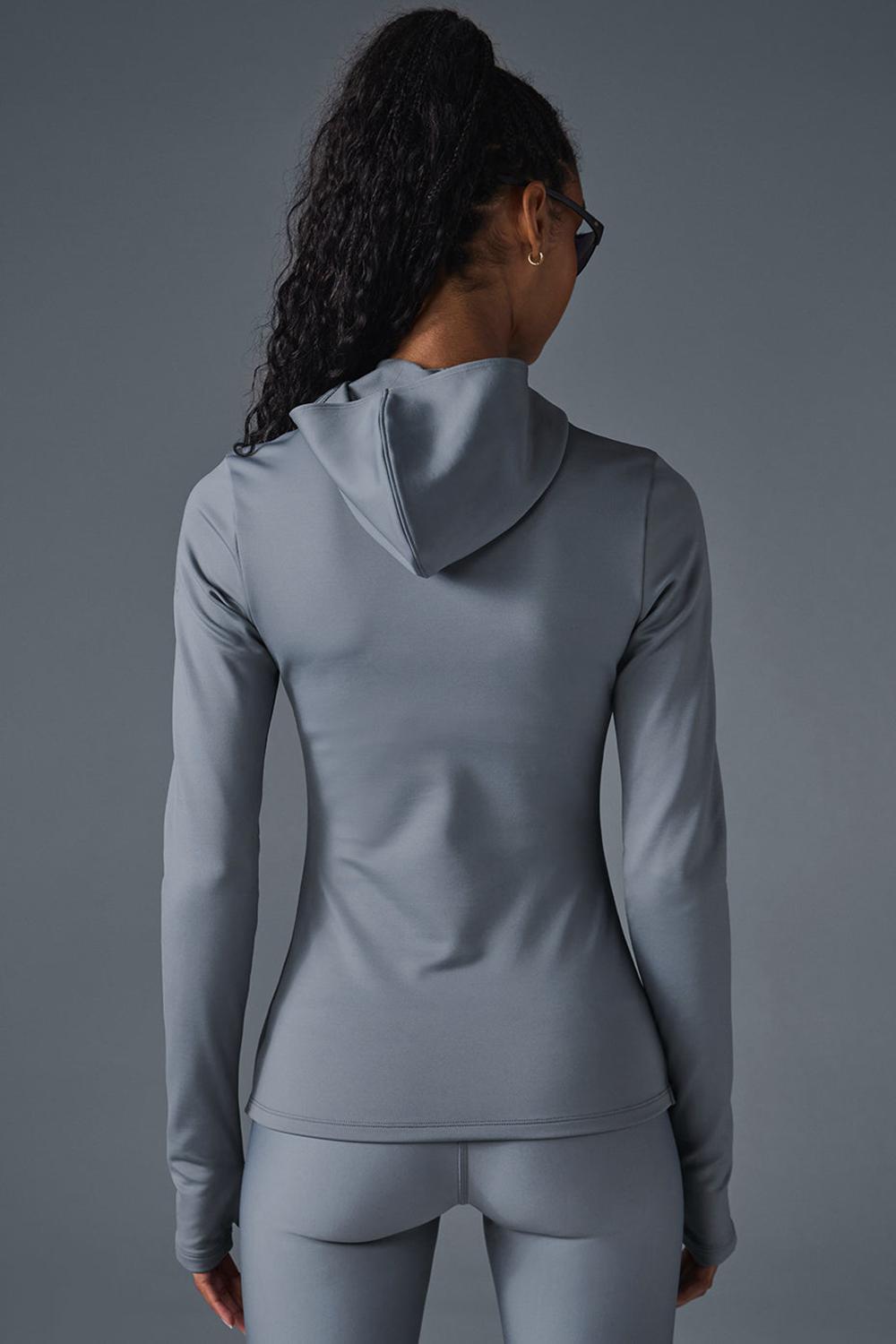 Sudadera con Capucha Alo Yoga Airlift Winter Warm Hooded Mujer Grises | Mexico  DVH-719586