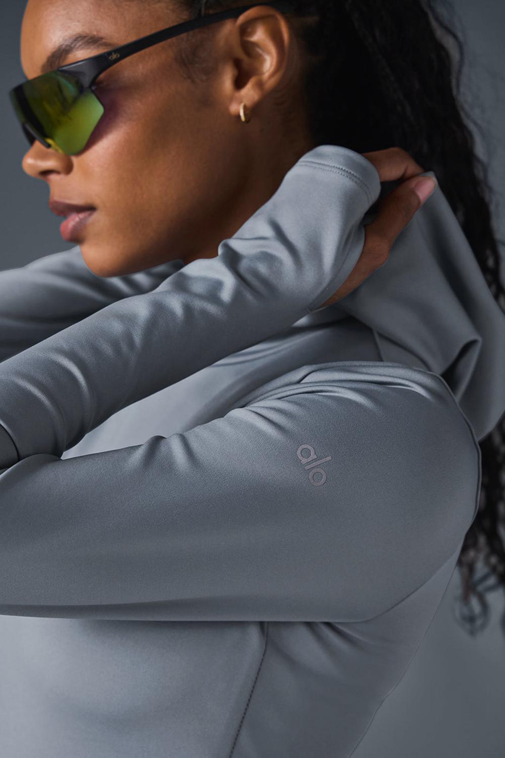 Sudadera con Capucha Alo Yoga Airlift Winter Warm Hooded Mujer Grises | Mexico  DVH-719586