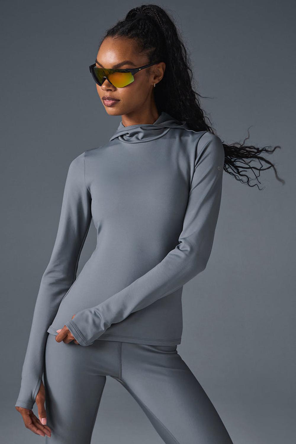 Sudadera con Capucha Alo Yoga Airlift Winter Warm Hooded Mujer Grises | Mexico  DVH-719586