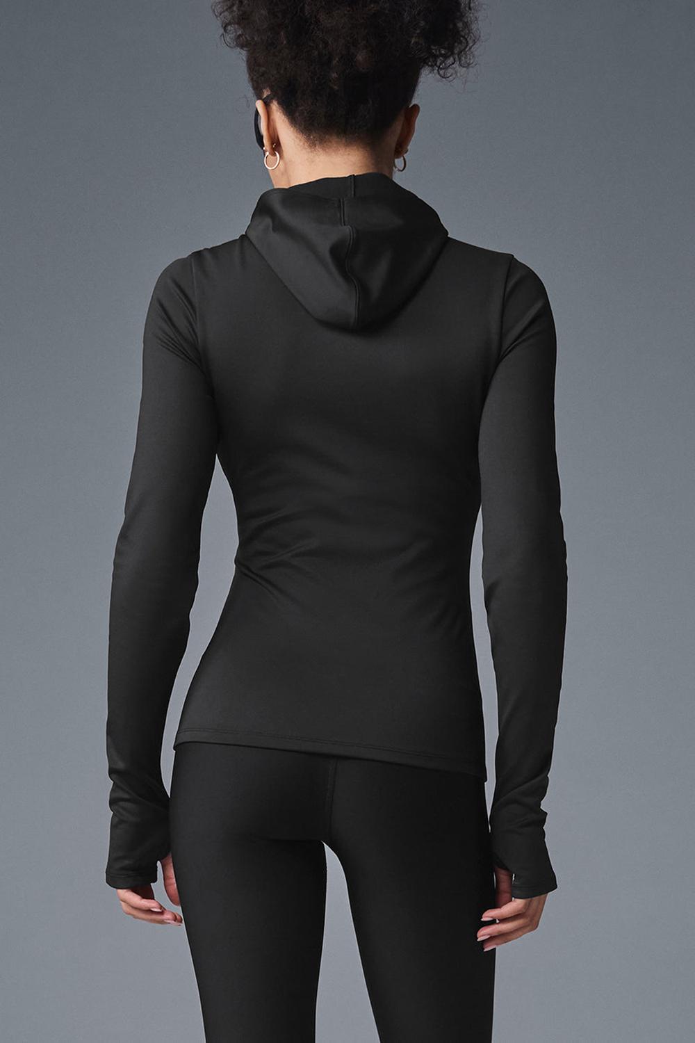 Sudadera con Capucha Alo Yoga Airlift Winter Warm Runner Mujer Negros | Mexico  JVN-268403