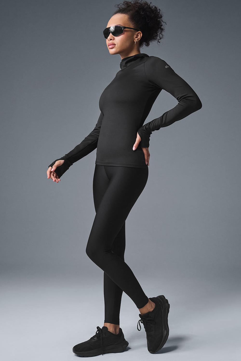 Sudadera con Capucha Alo Yoga Airlift Winter Warm Runner Mujer Negros | Mexico  JVN-268403