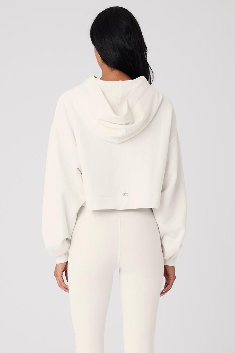 Sudadera con Capucha Alo Yoga Bae Mujer Ivory | Mexico  DJQ-219436